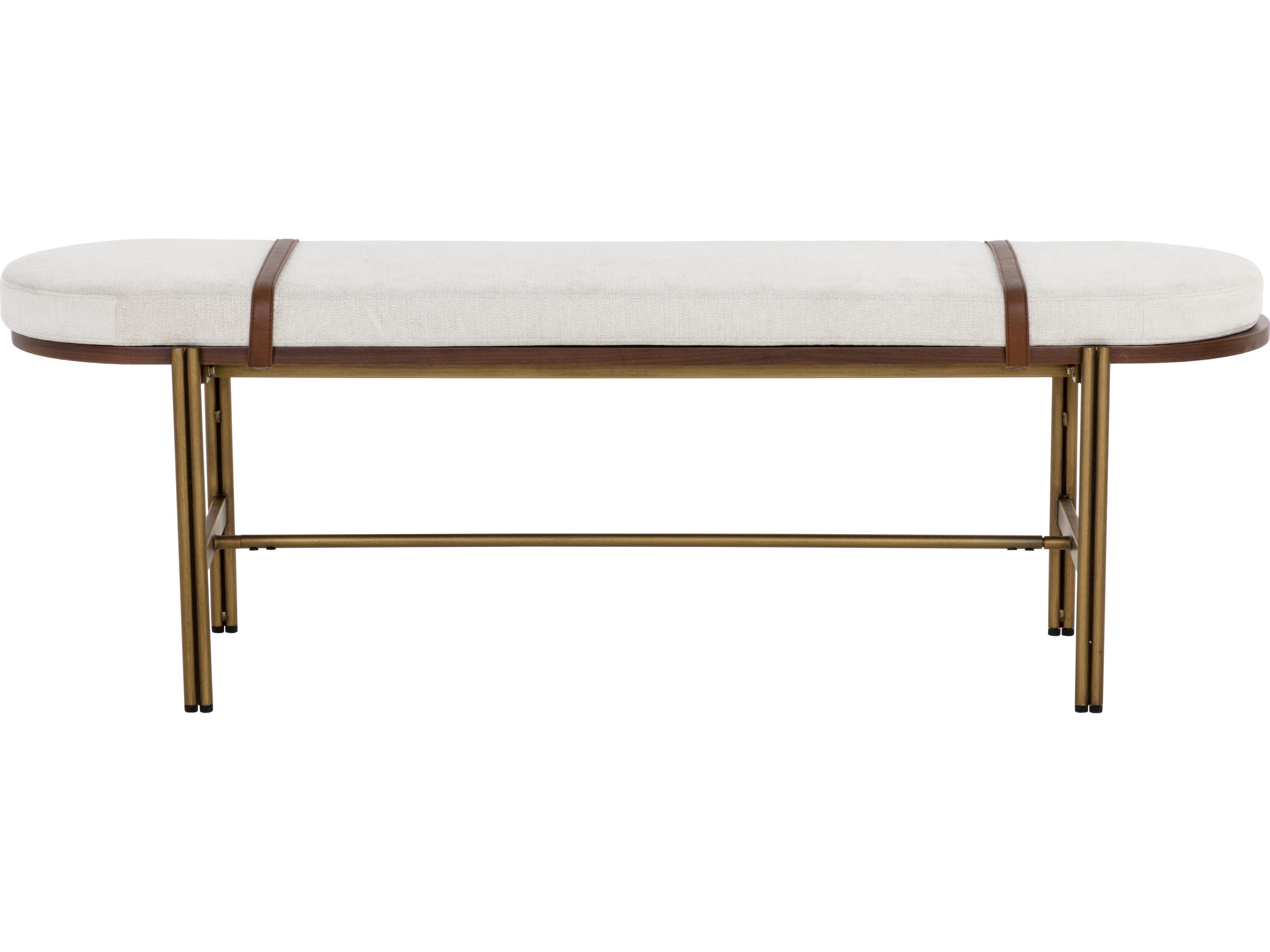 Elaine Upholstered Bench in Polo Club Muslin