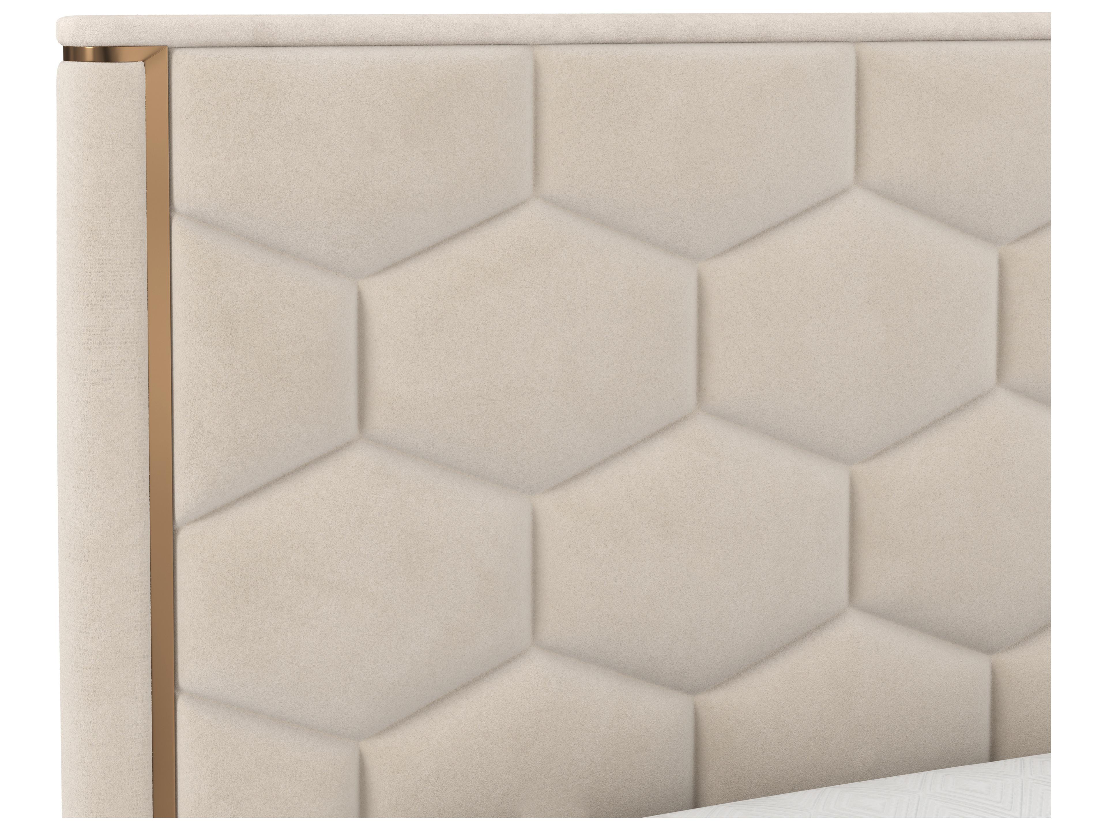 Sunpan Alisha Meg Taupe Beige Upholstered King Platform Bed