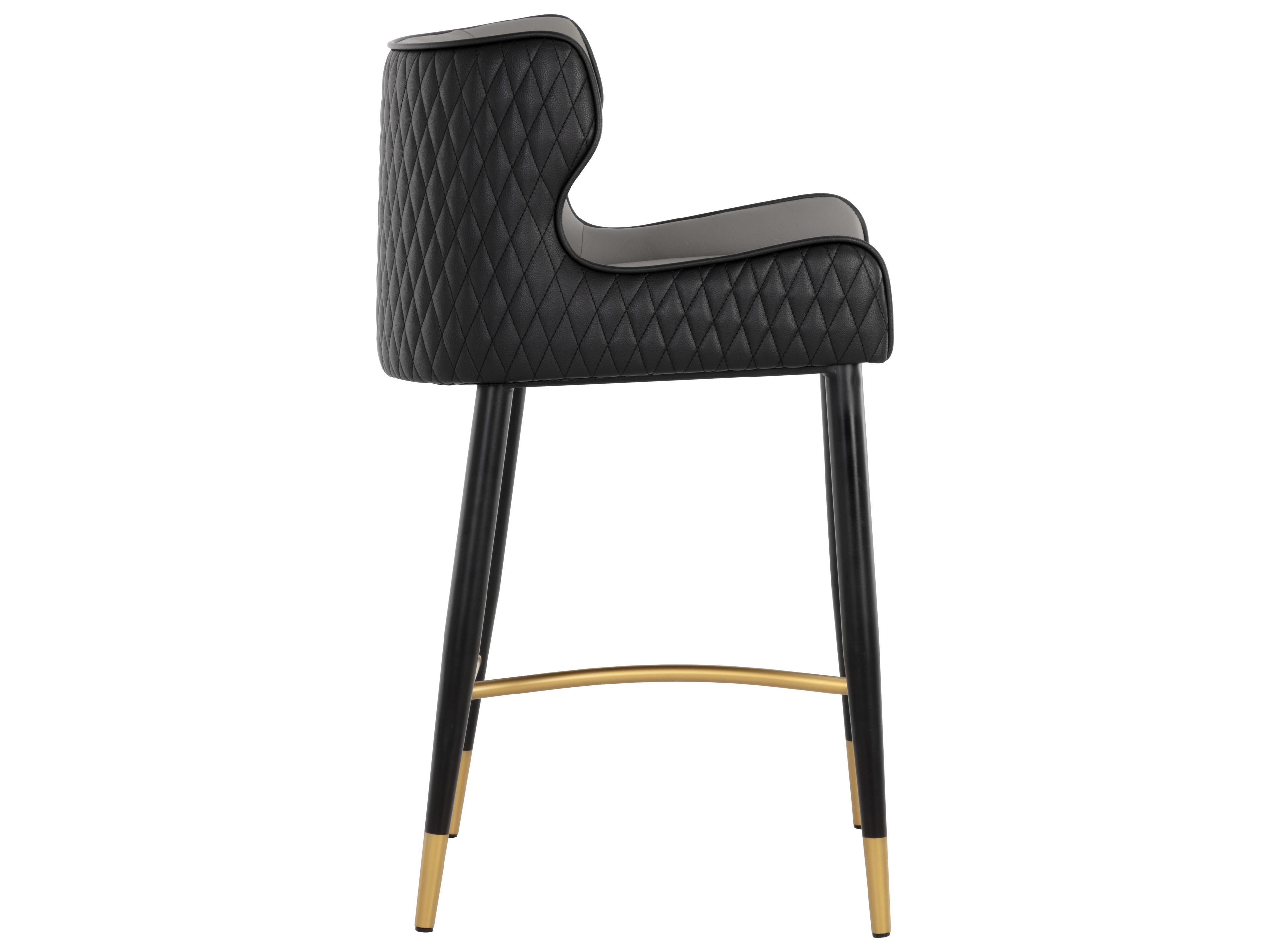 Sunpan Gianni Dillon Stratus Black Faux Leather Counter Stool