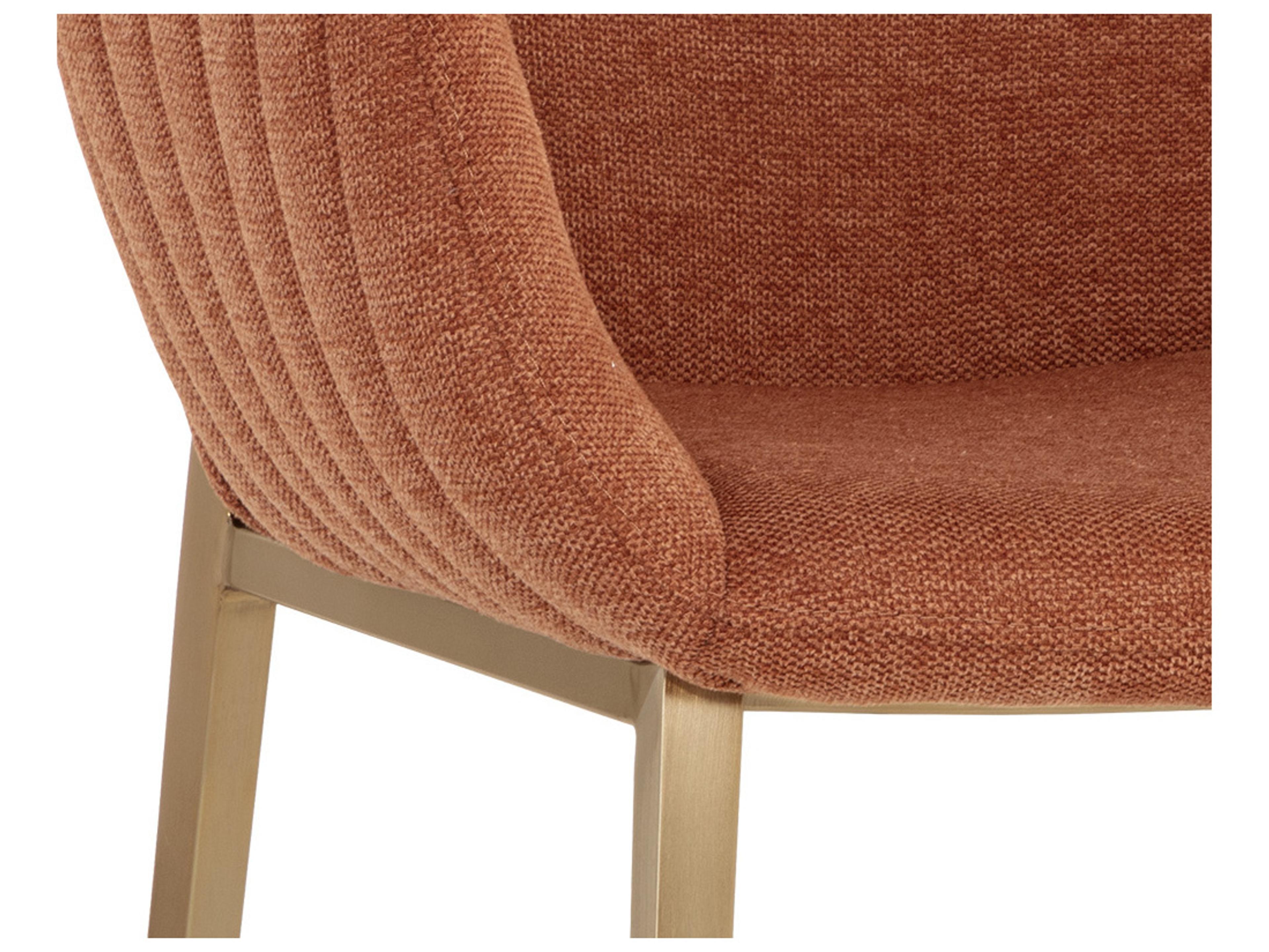 Sunpan Lucano Belfast Rust Upholstered Arm Dining Chair