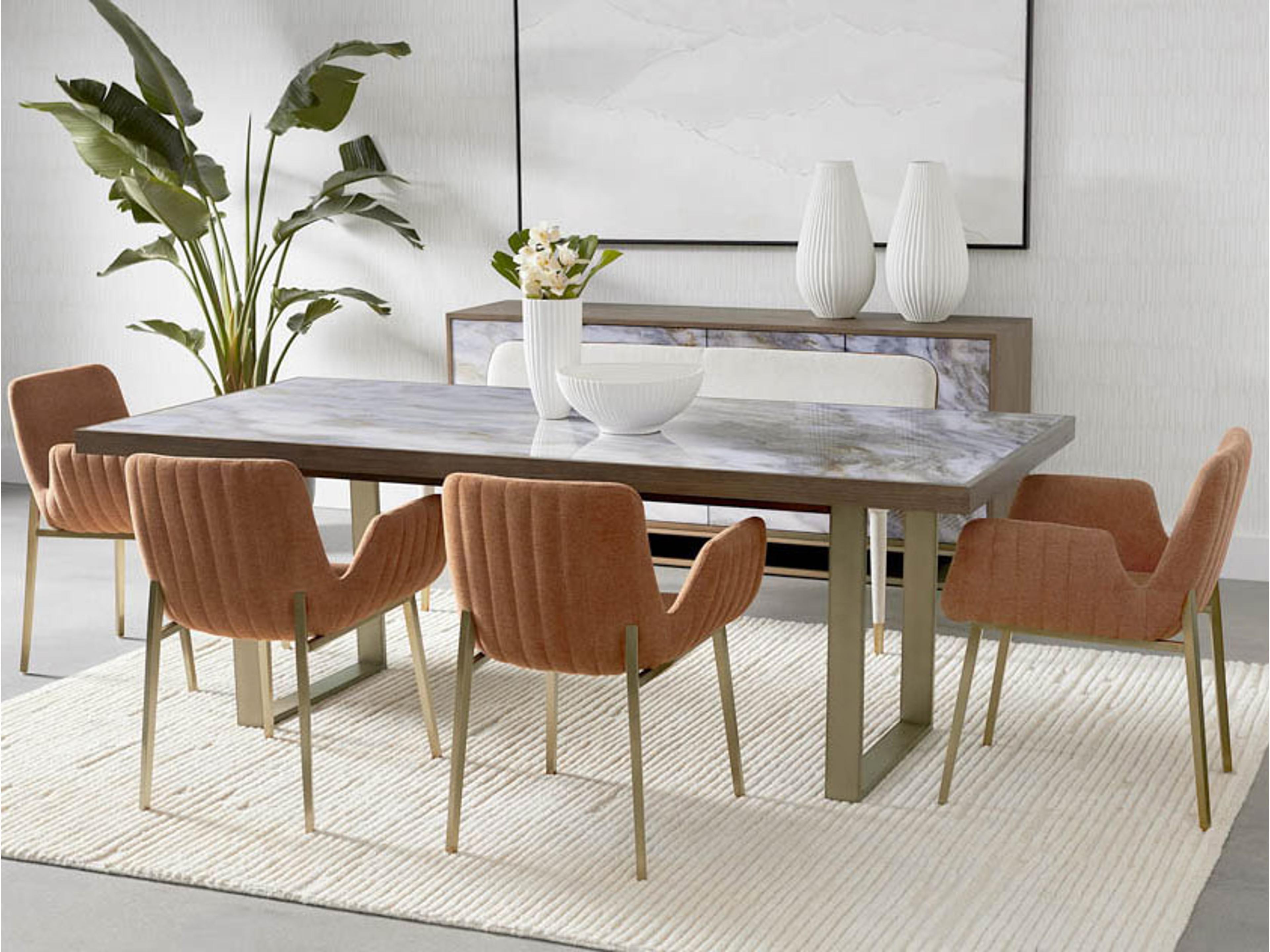 Sunpan Lucano Belfast Rust Upholstered Arm Dining Chair