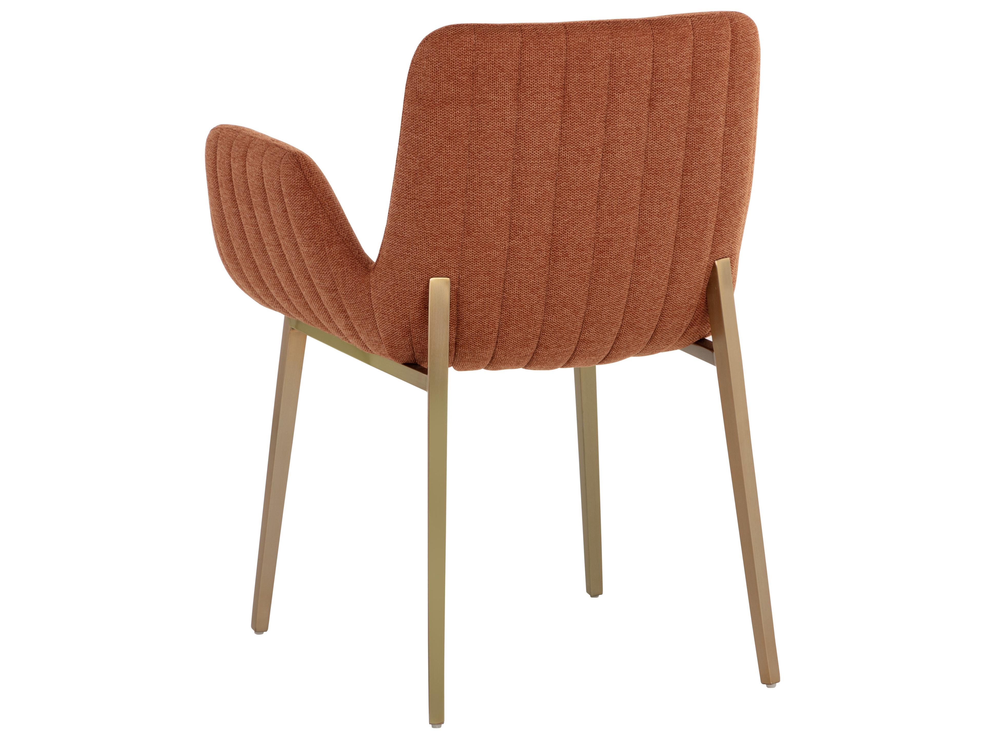 Sunpan Lucano Belfast Rust Upholstered Arm Dining Chair