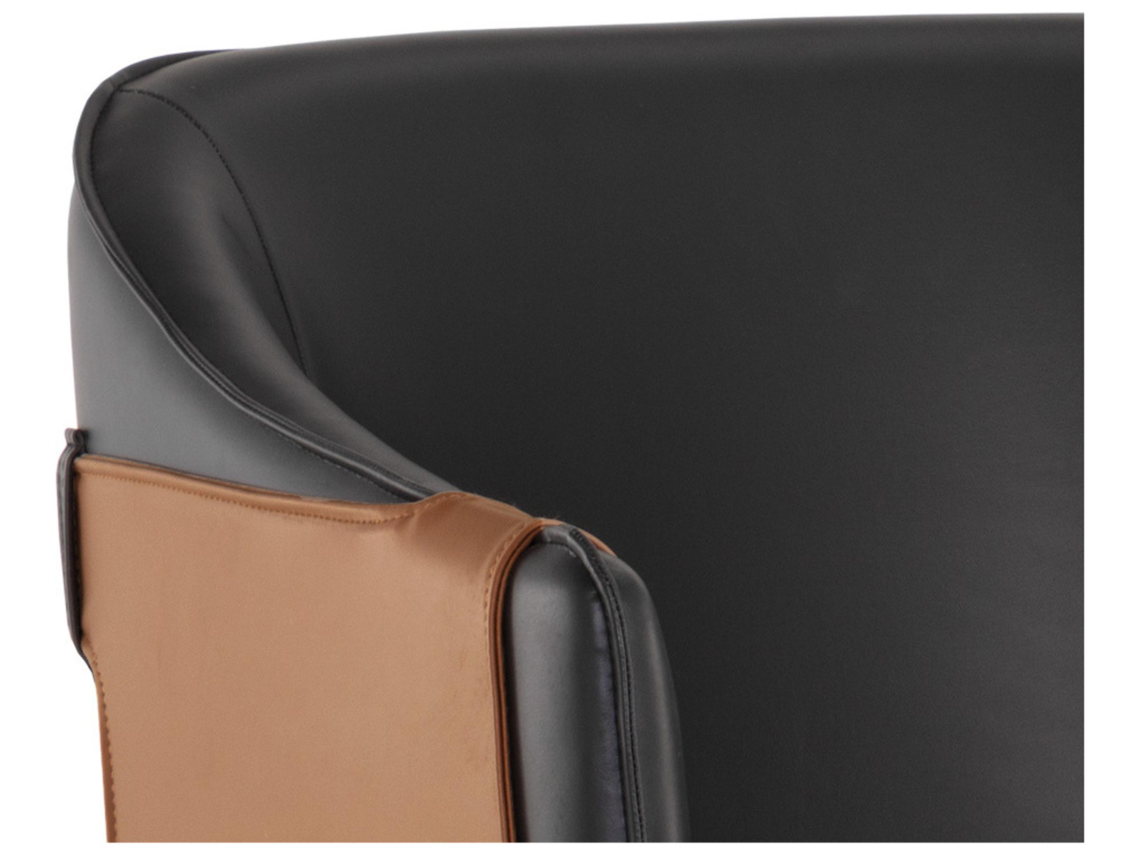 Sunpan Carter Napa Black Faux Leather Adjustable Computer Chair
