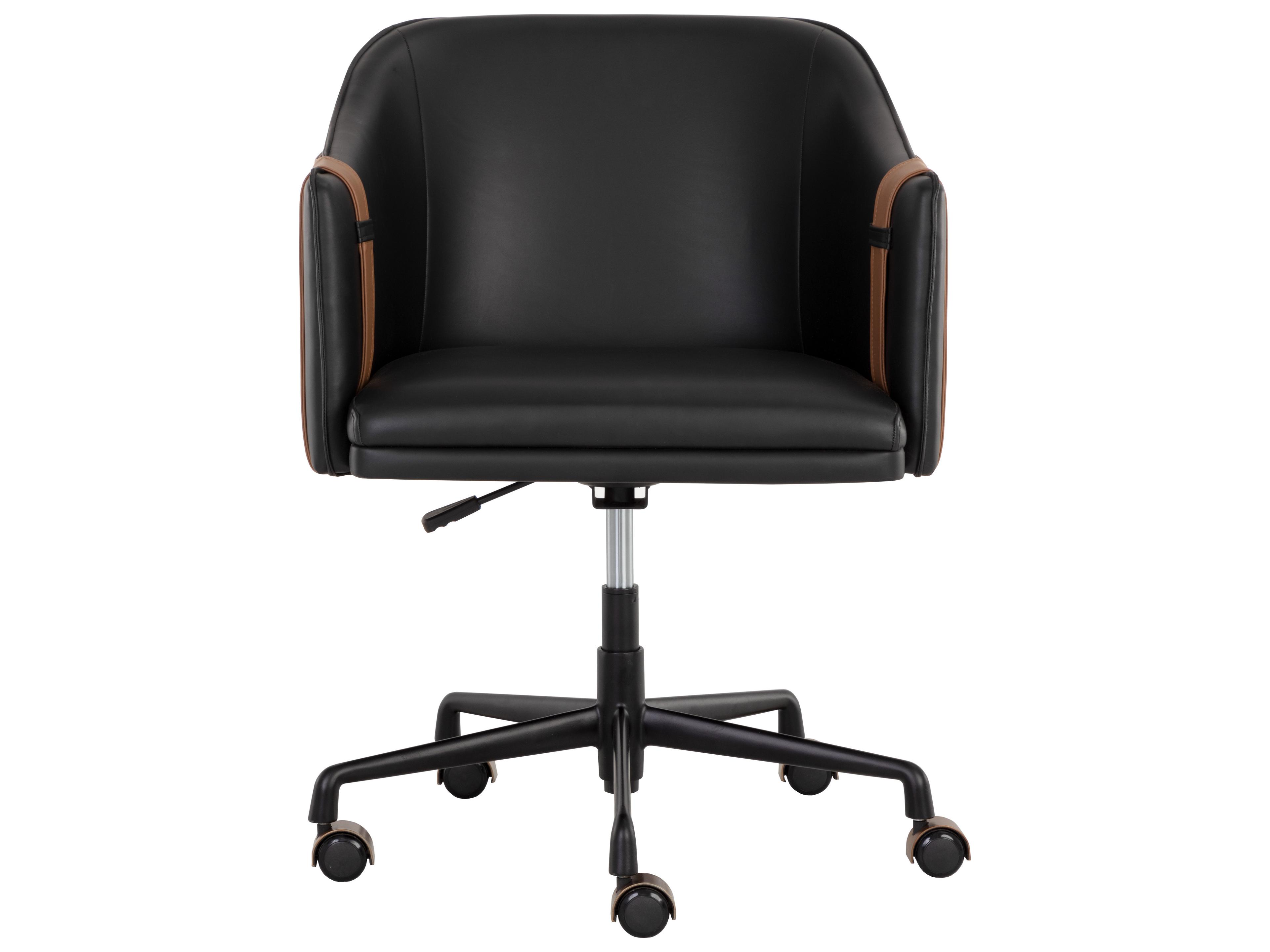 Sunpan Carter Napa Black Faux Leather Adjustable Computer Chair