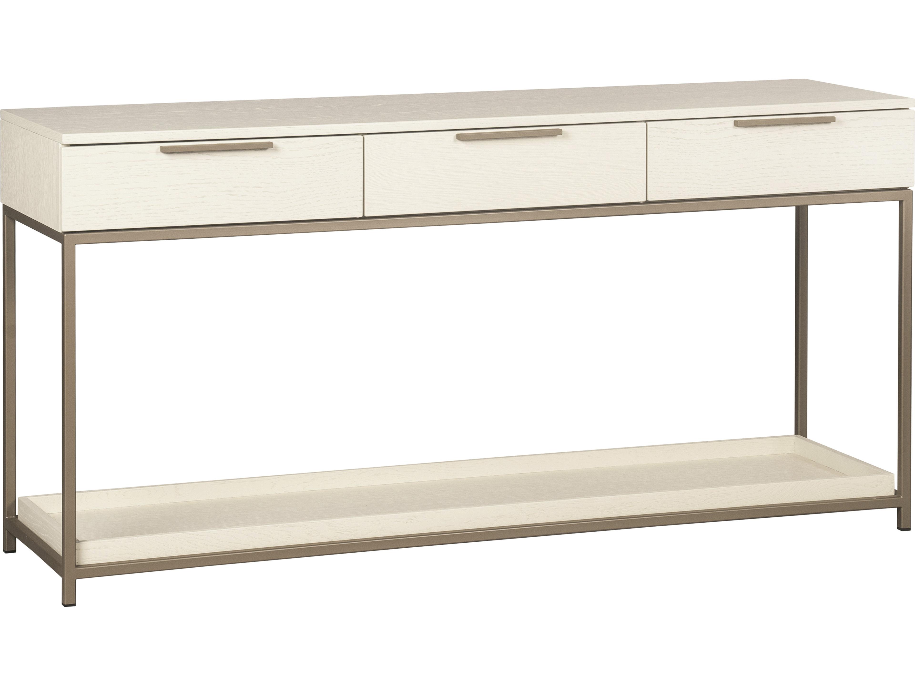Rebel Rectangular Wood Champagne Gold Cream Console Table
