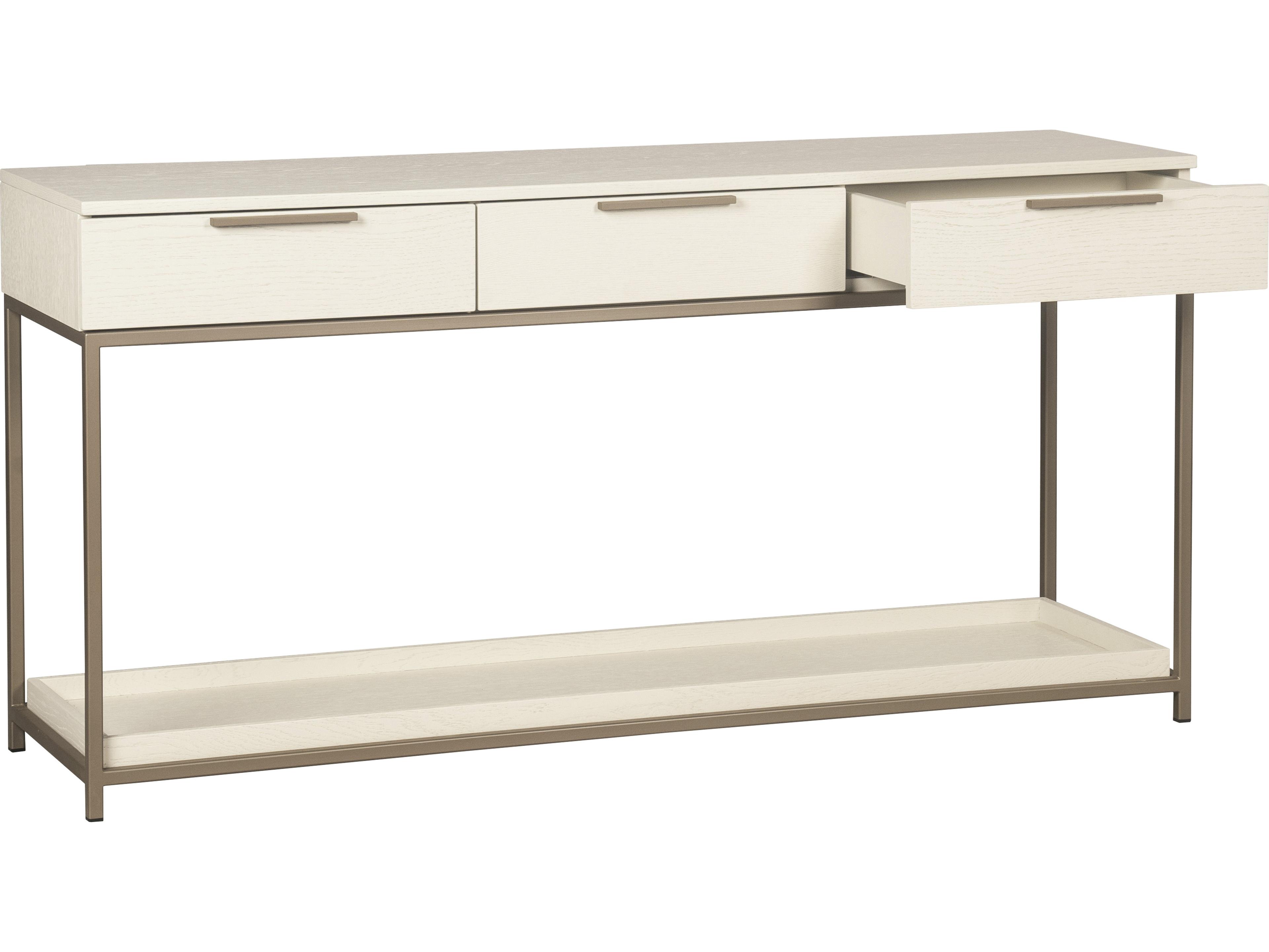 Sunpan Rebel Rectangular Wood Champagne Gold Cream Console Table