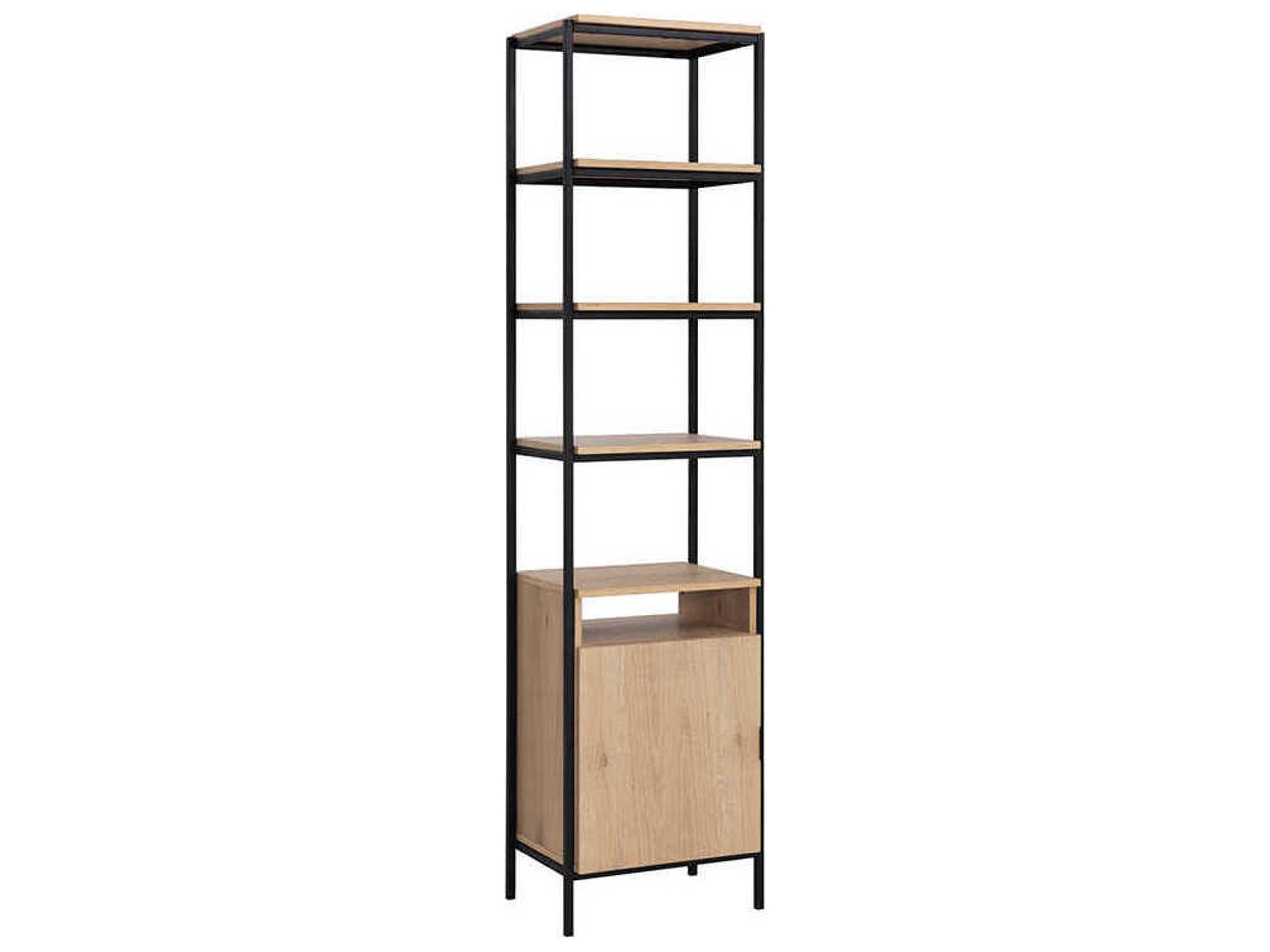 Sunpan Ambrose Rustic Oak Black Bookcase