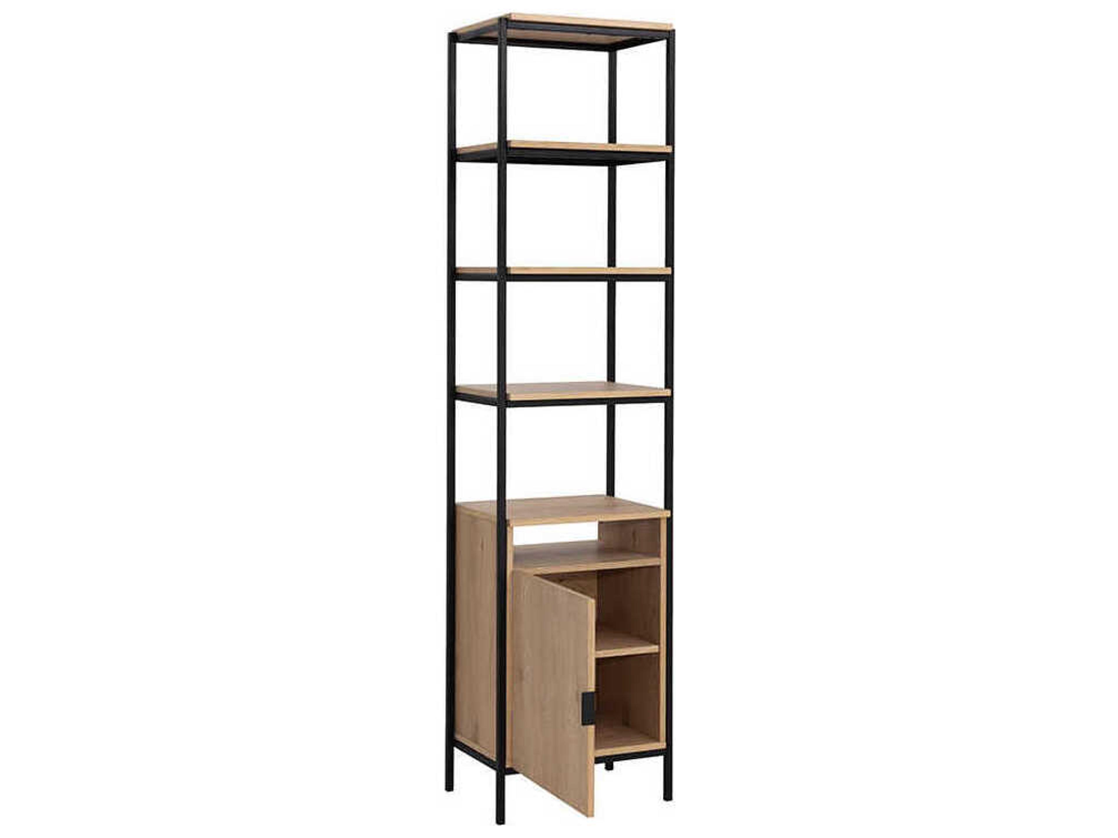 Sunpan Ambrose Rustic Oak Black Bookcase