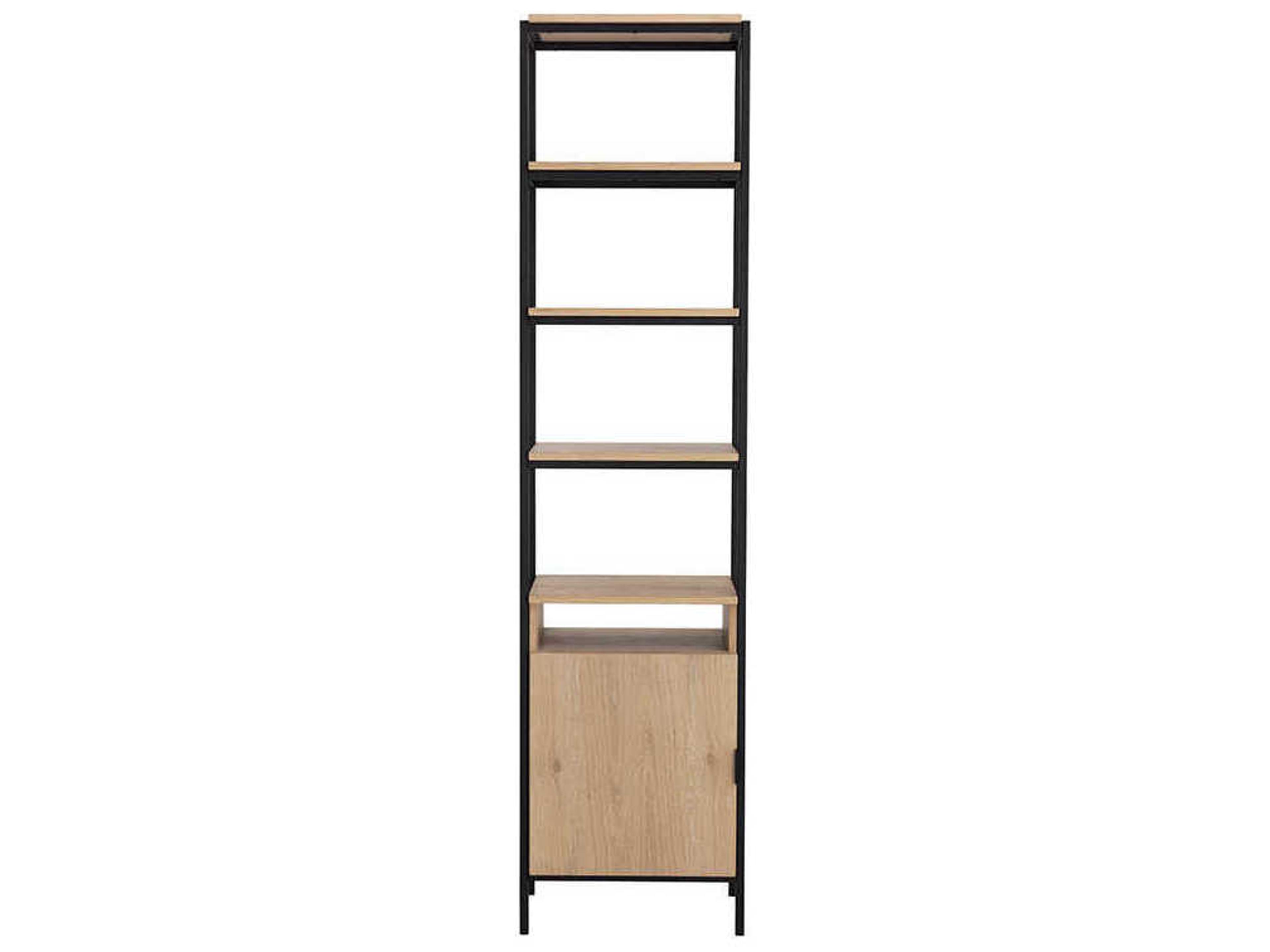 Sunpan Ambrose Rustic Oak Black Bookcase