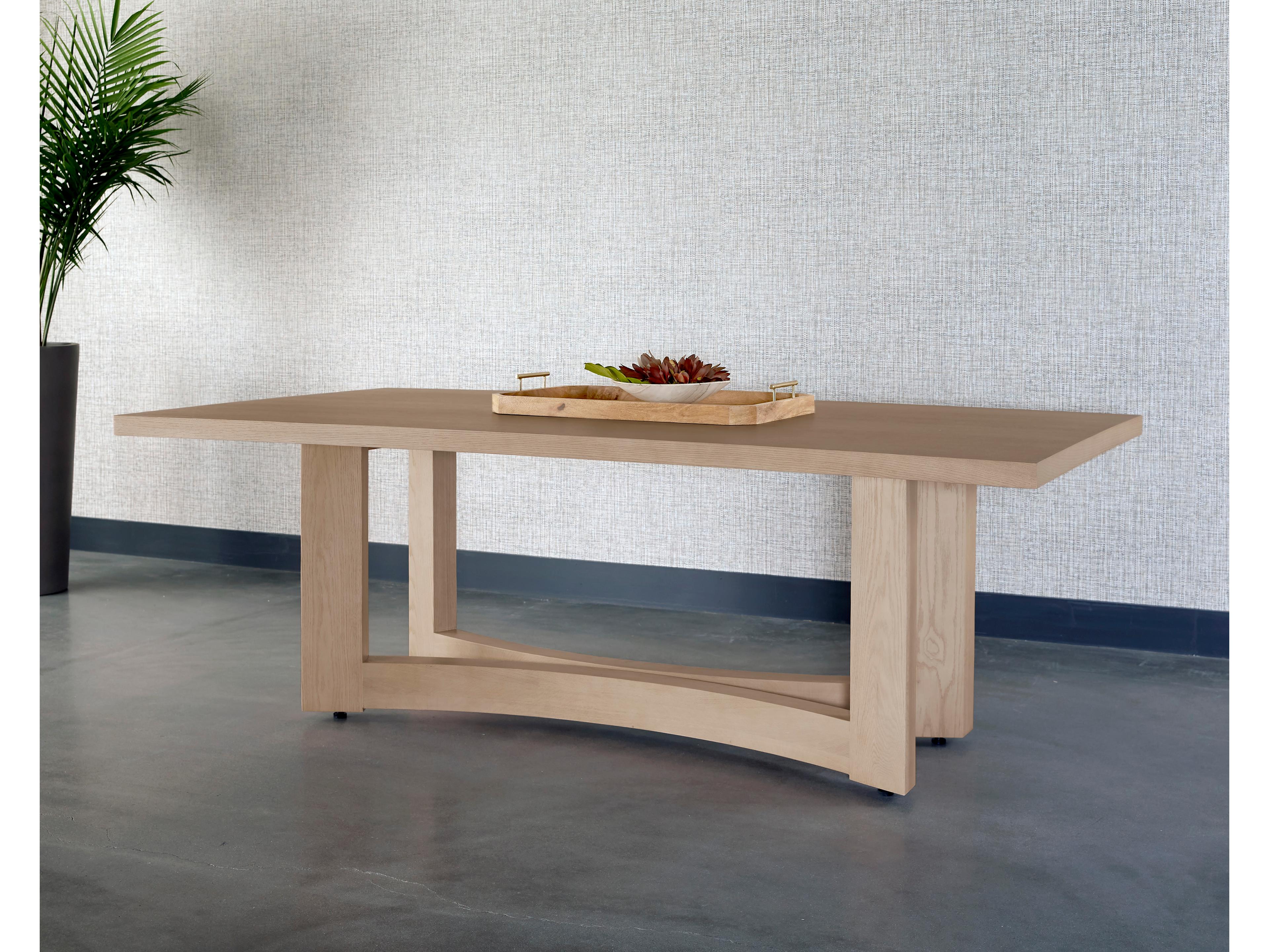 Sunpan Arezza Rectangular Wood Light Brown Dining Table