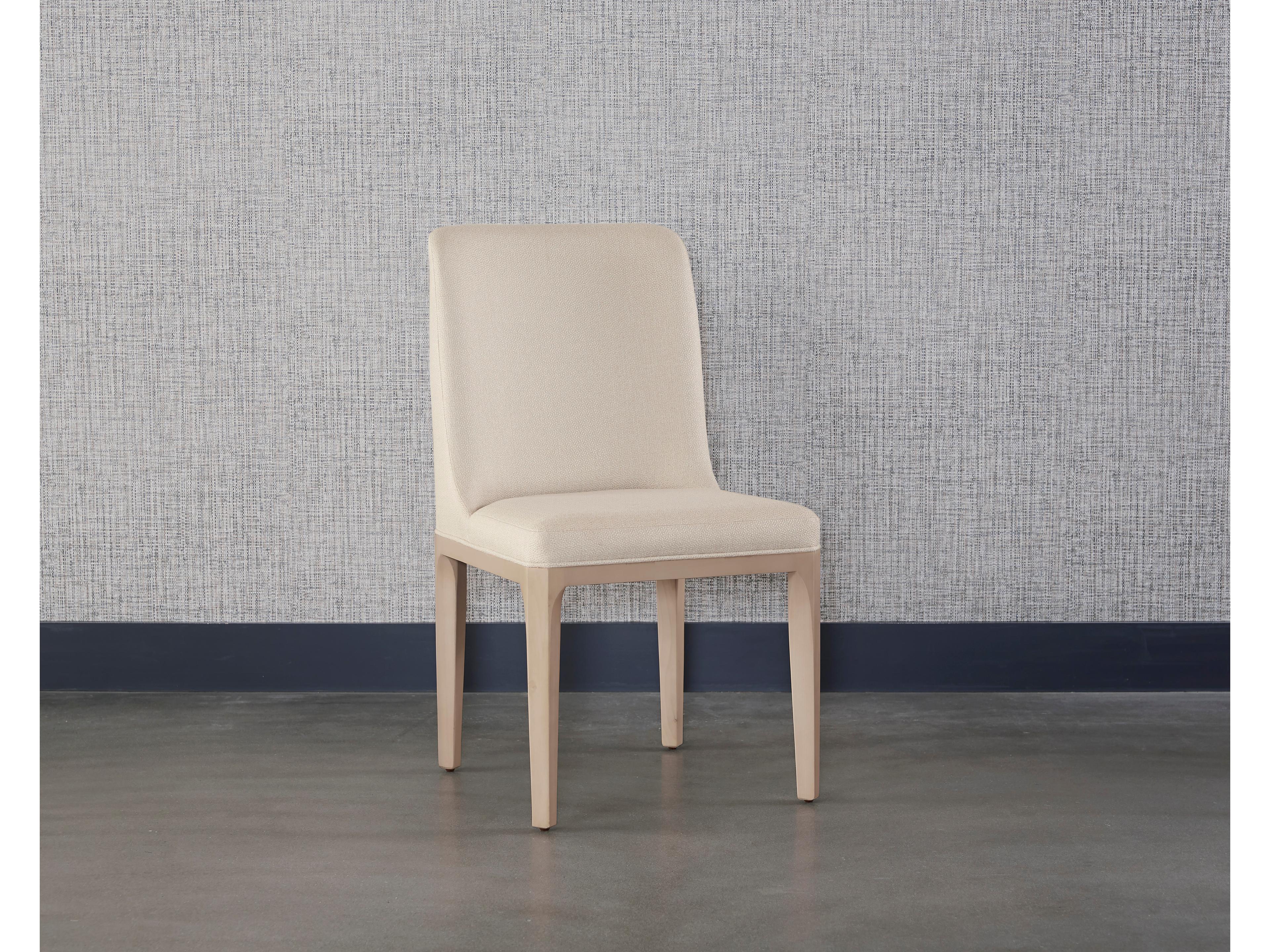 Sunpan Elisa Poplar Wood Beige Upholstered Side Dining Chair