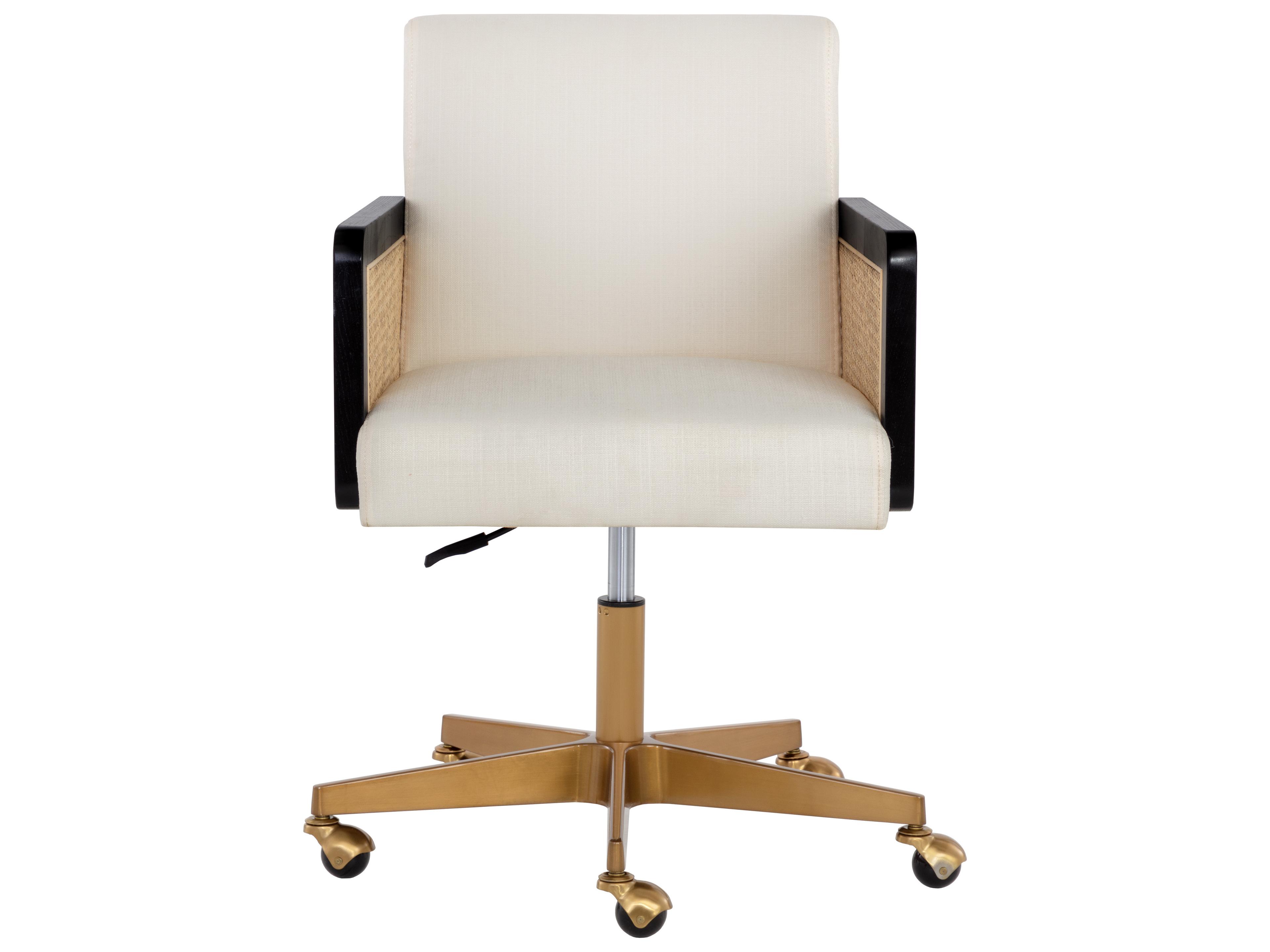 Claudette Linoso Ivory Upholstered Adjustable Computer Chair