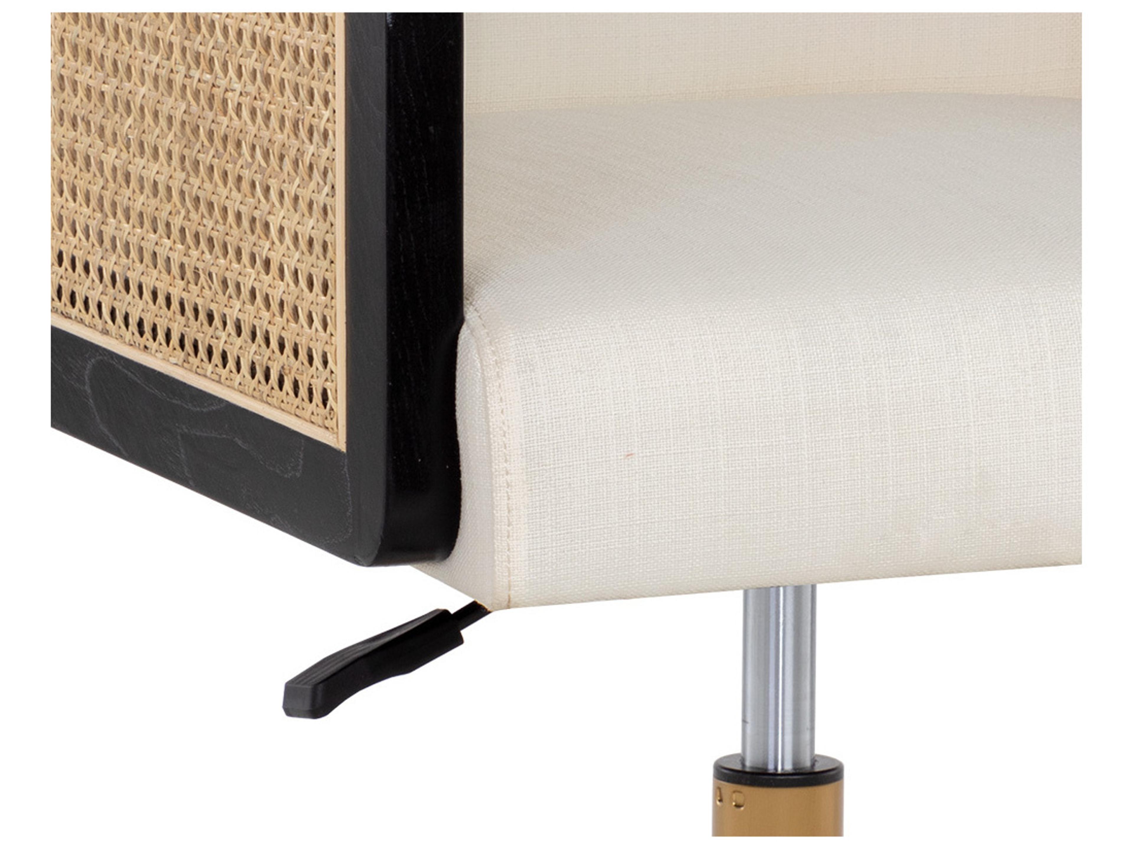 Sunpan Claudette Linoso Ivory Upholstered Adjustable Computer Chair