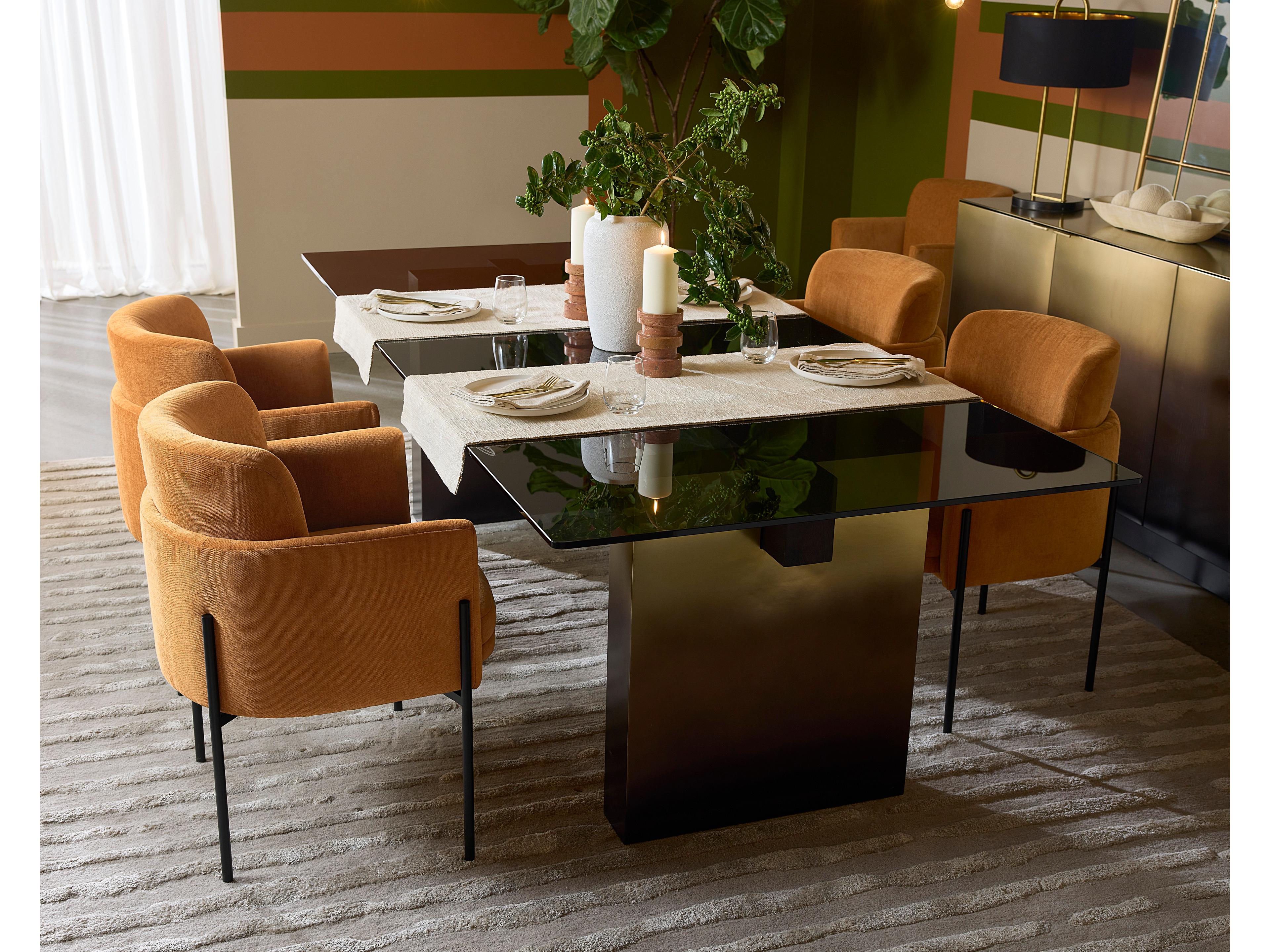 Sunpan Richie Danny Amber Upholstered Arm Dining Chair