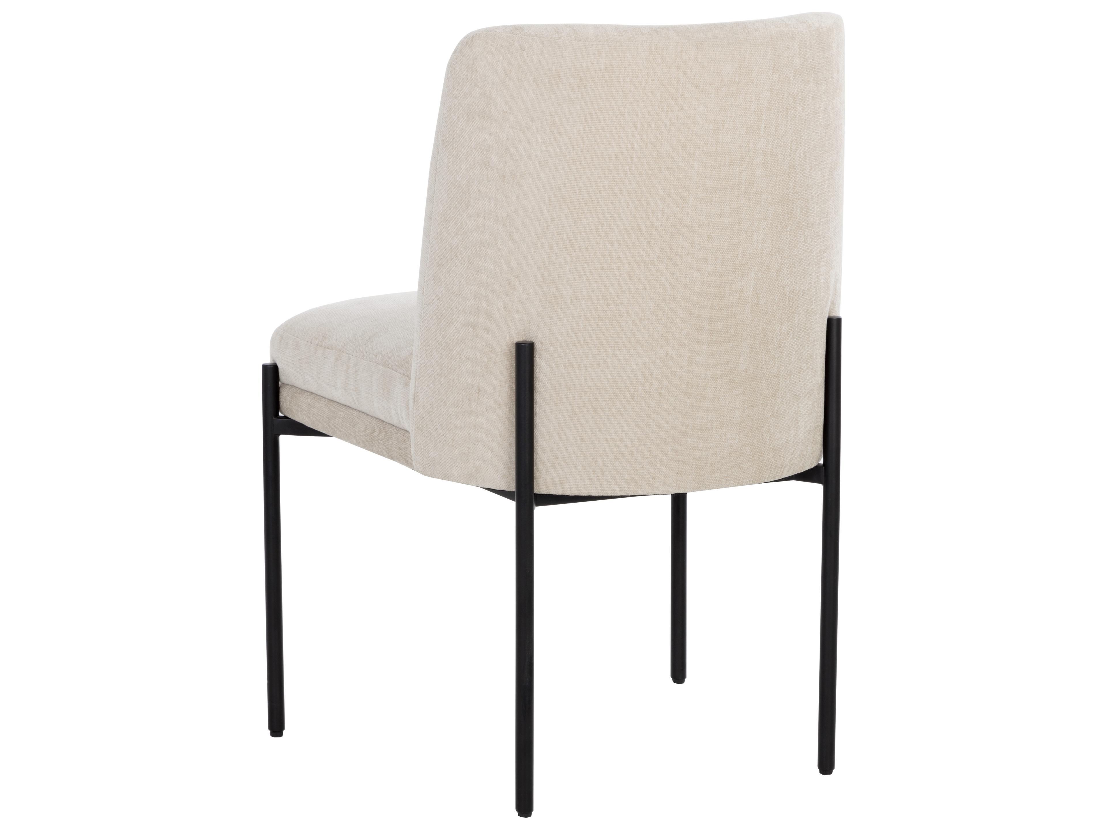 Sunpan Richie White Upholstered Side Dining Chair