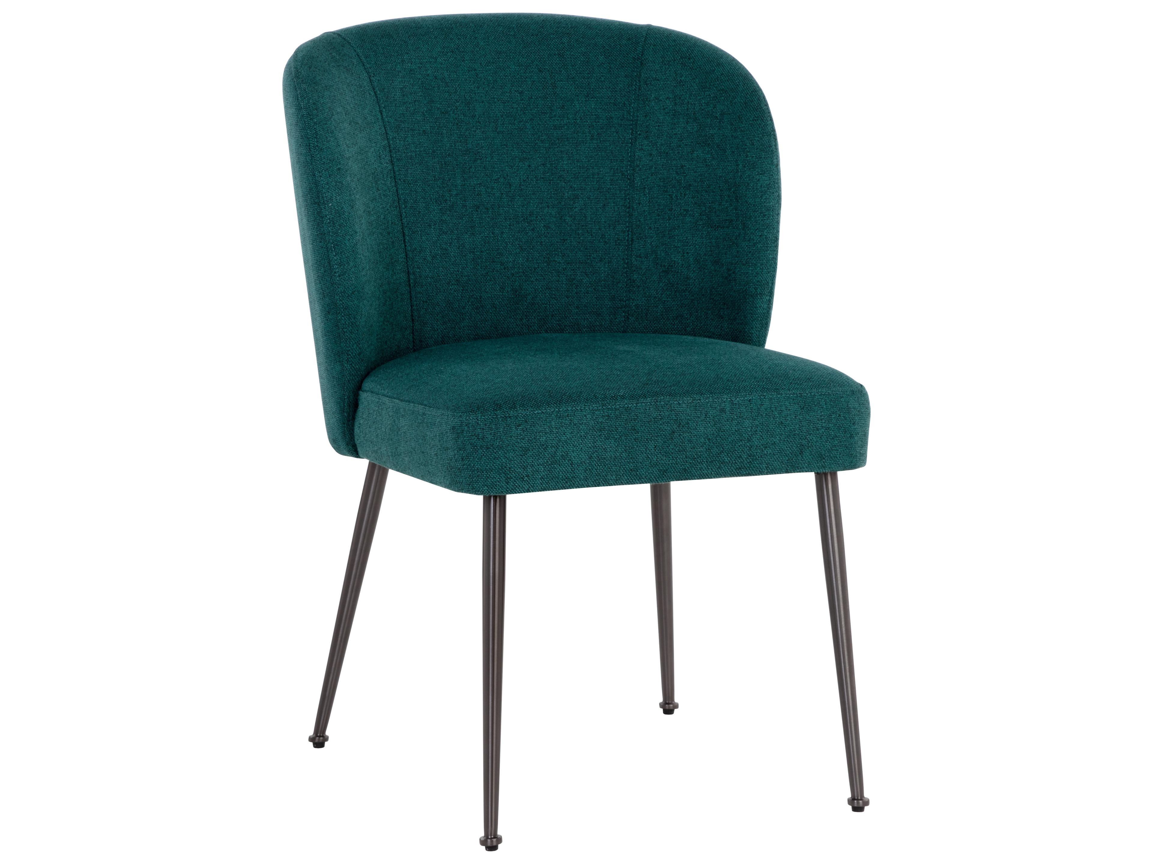 Sunpan Ivana Green Upholstered Side Dining Chair