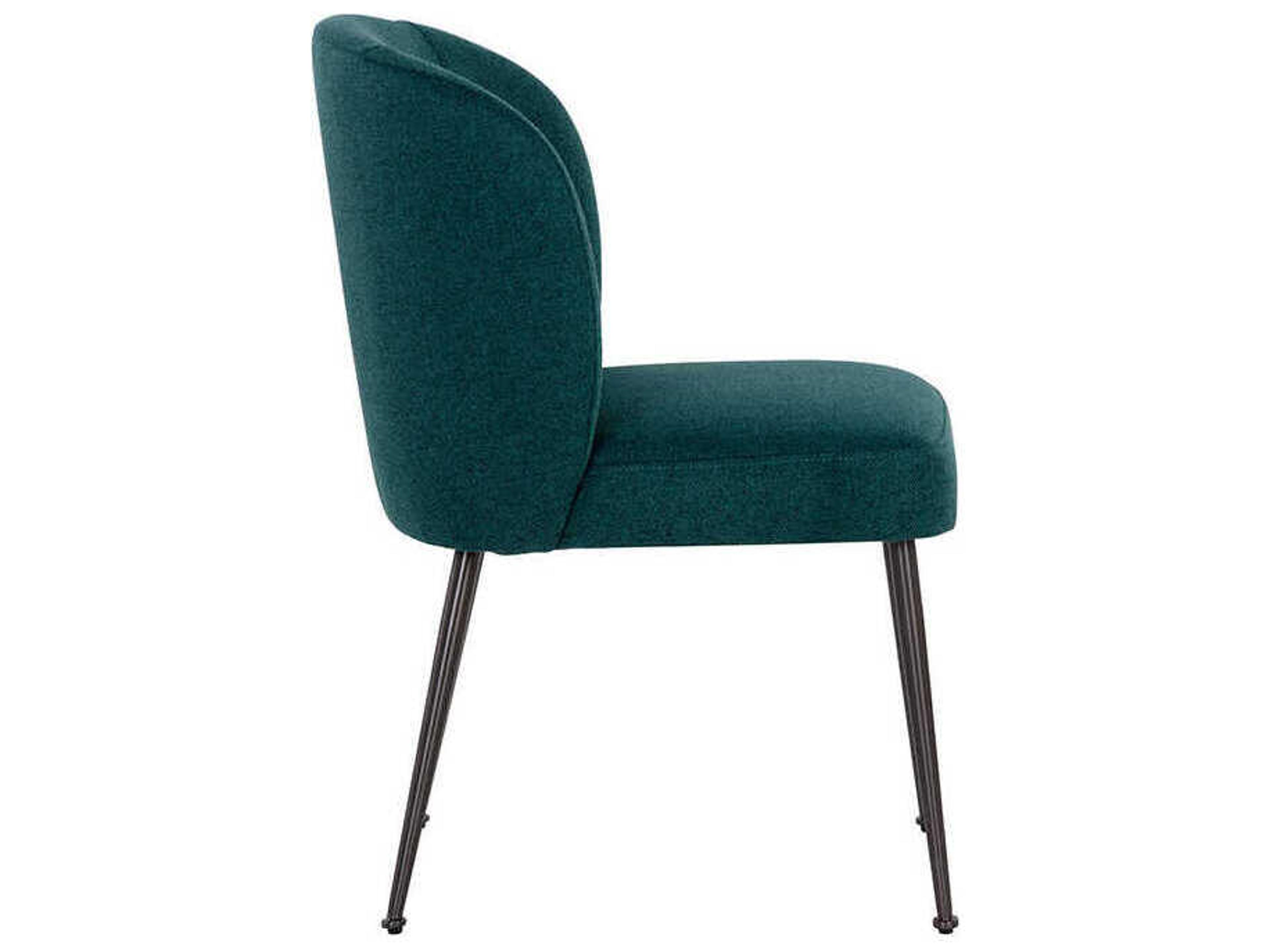 Sunpan Ivana Green Upholstered Side Dining Chair