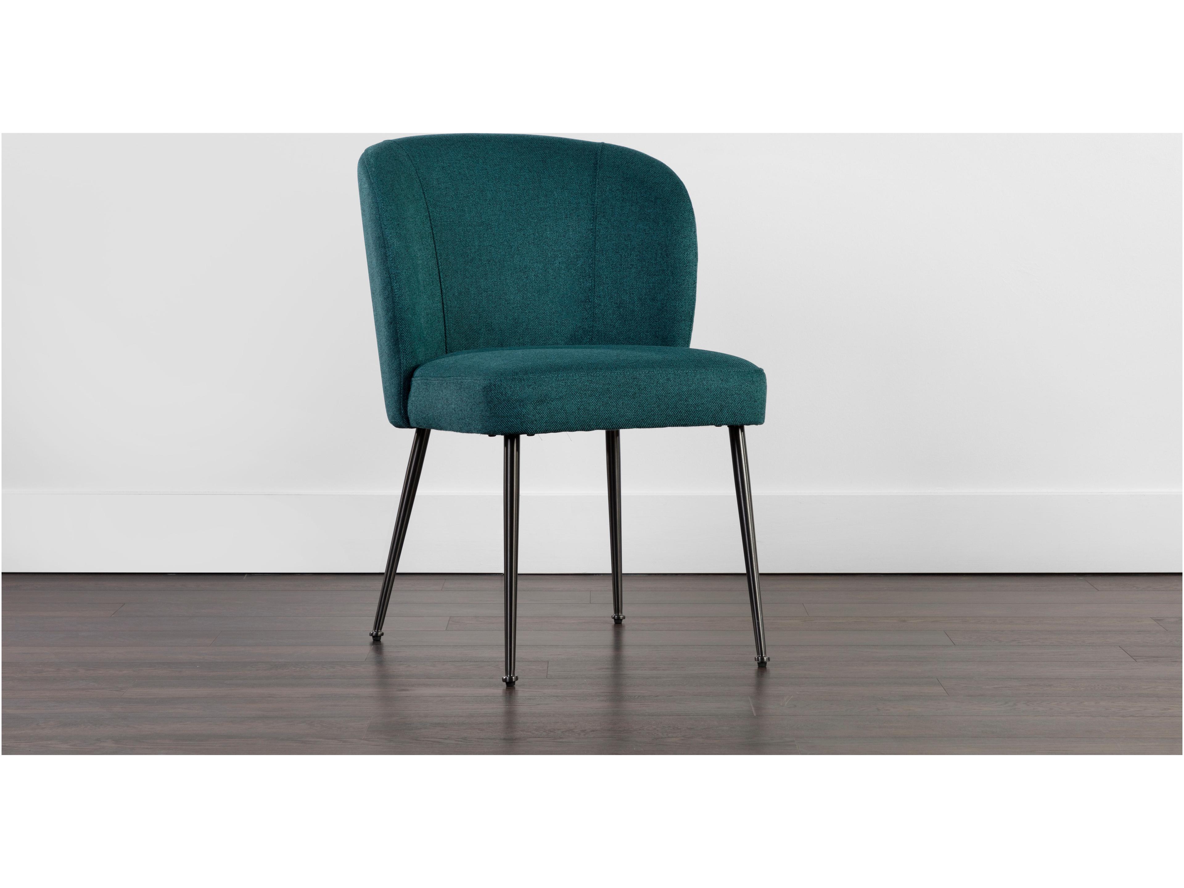 Sunpan Ivana Green Upholstered Side Dining Chair