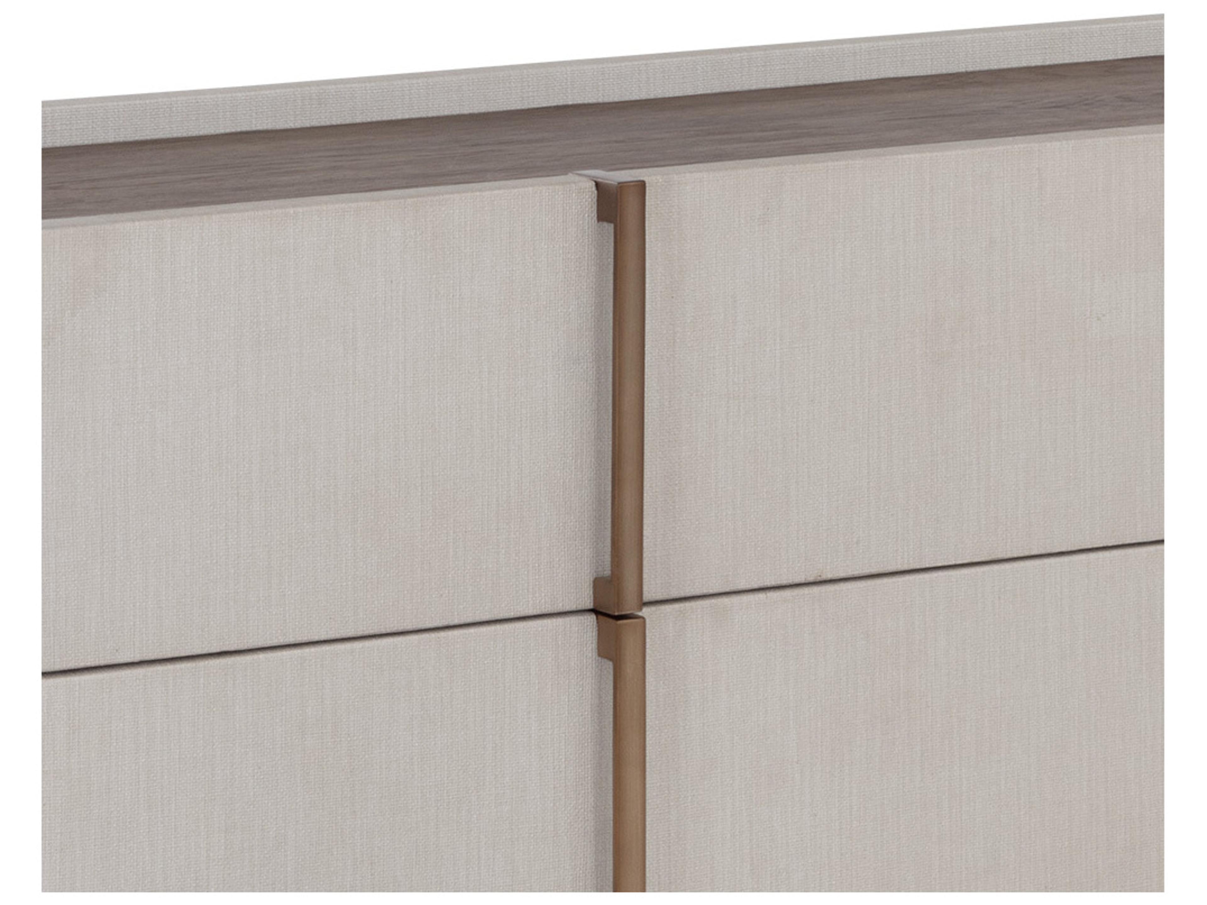 Sunpan Jamille 6-Drawers Beige Oak Wood Double Dresser