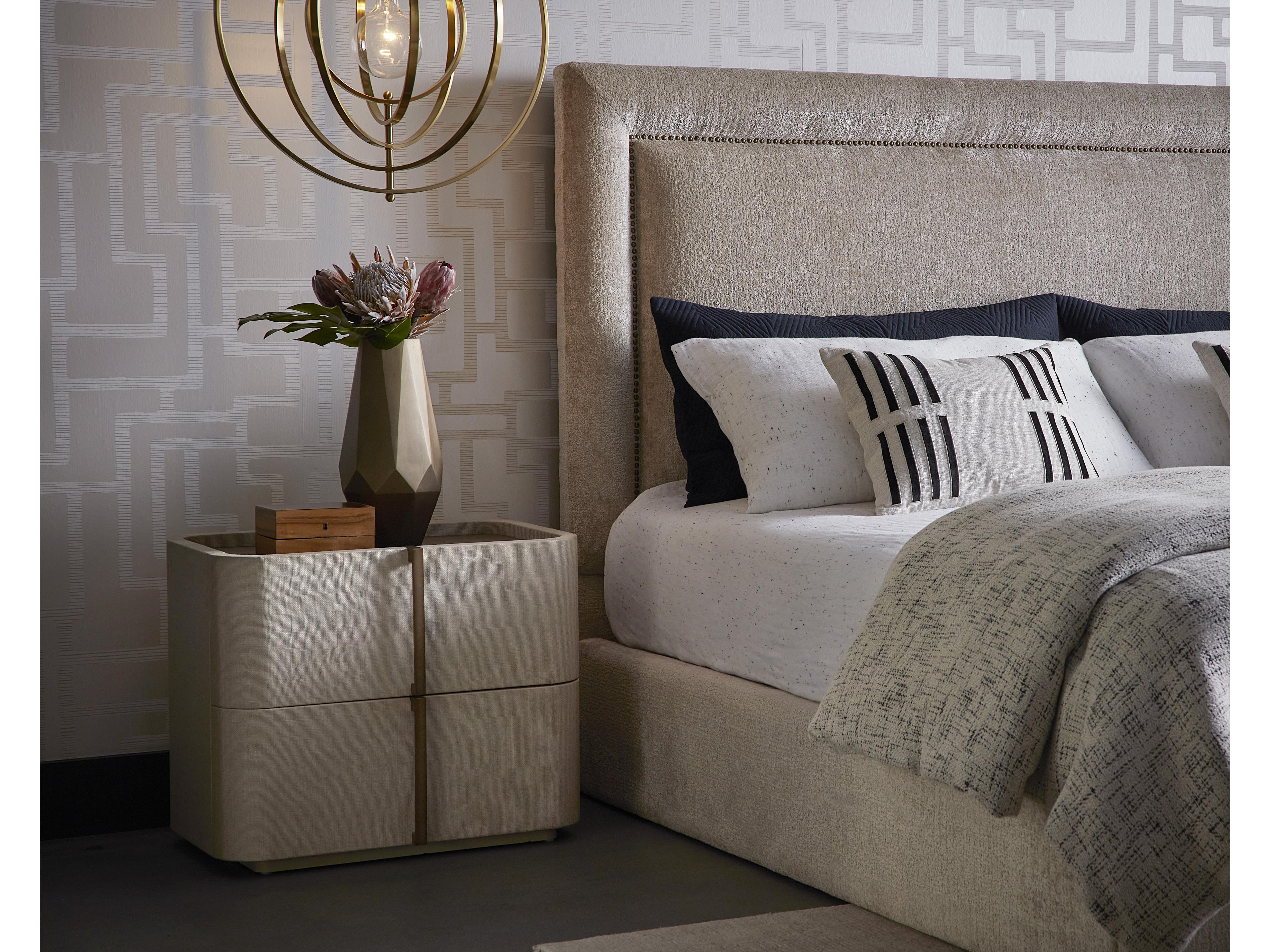 Sunpan Jamille 2-Drawers Cream Nightstand