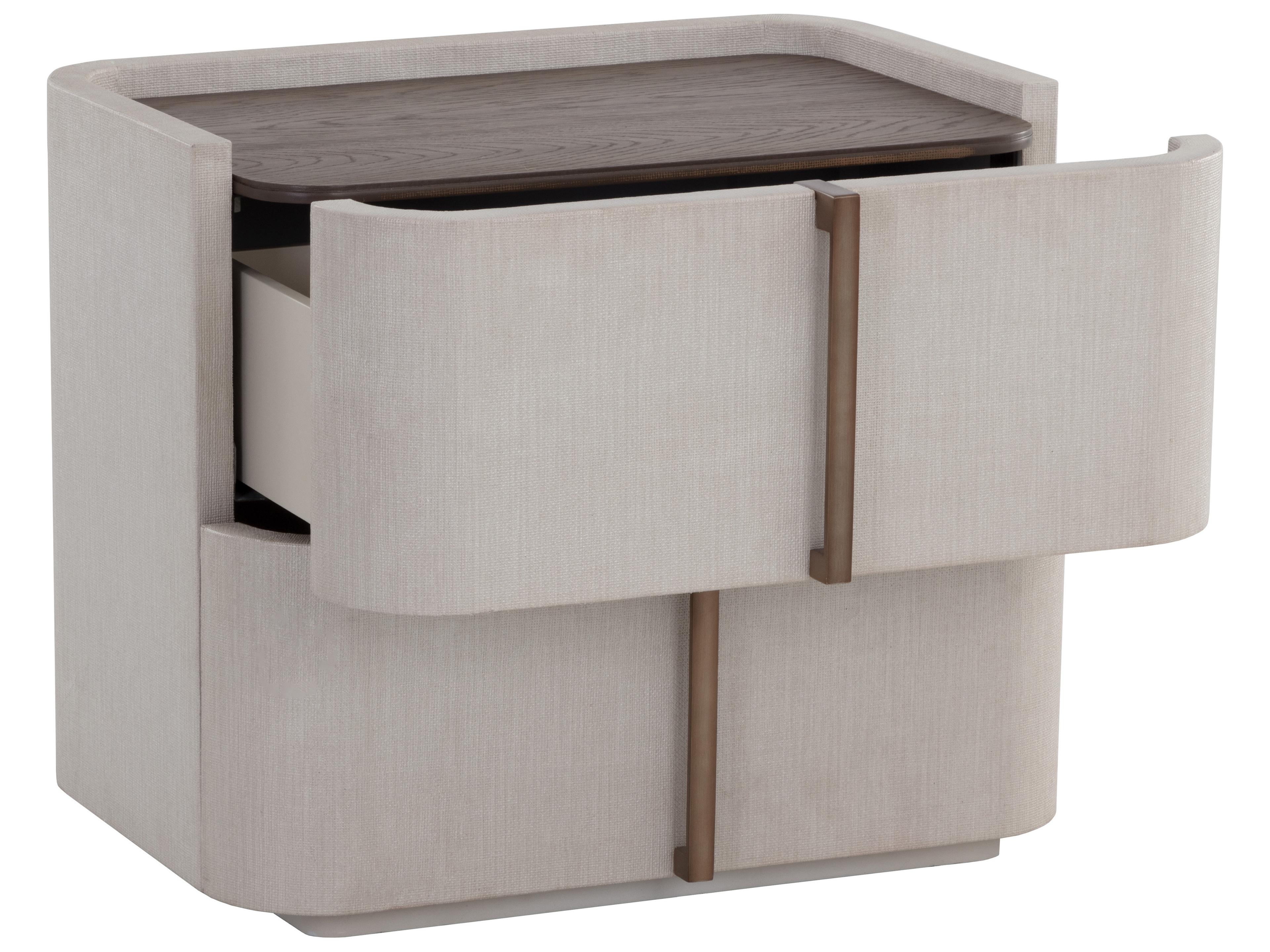 Sunpan Jamille 2-Drawers Cream Nightstand