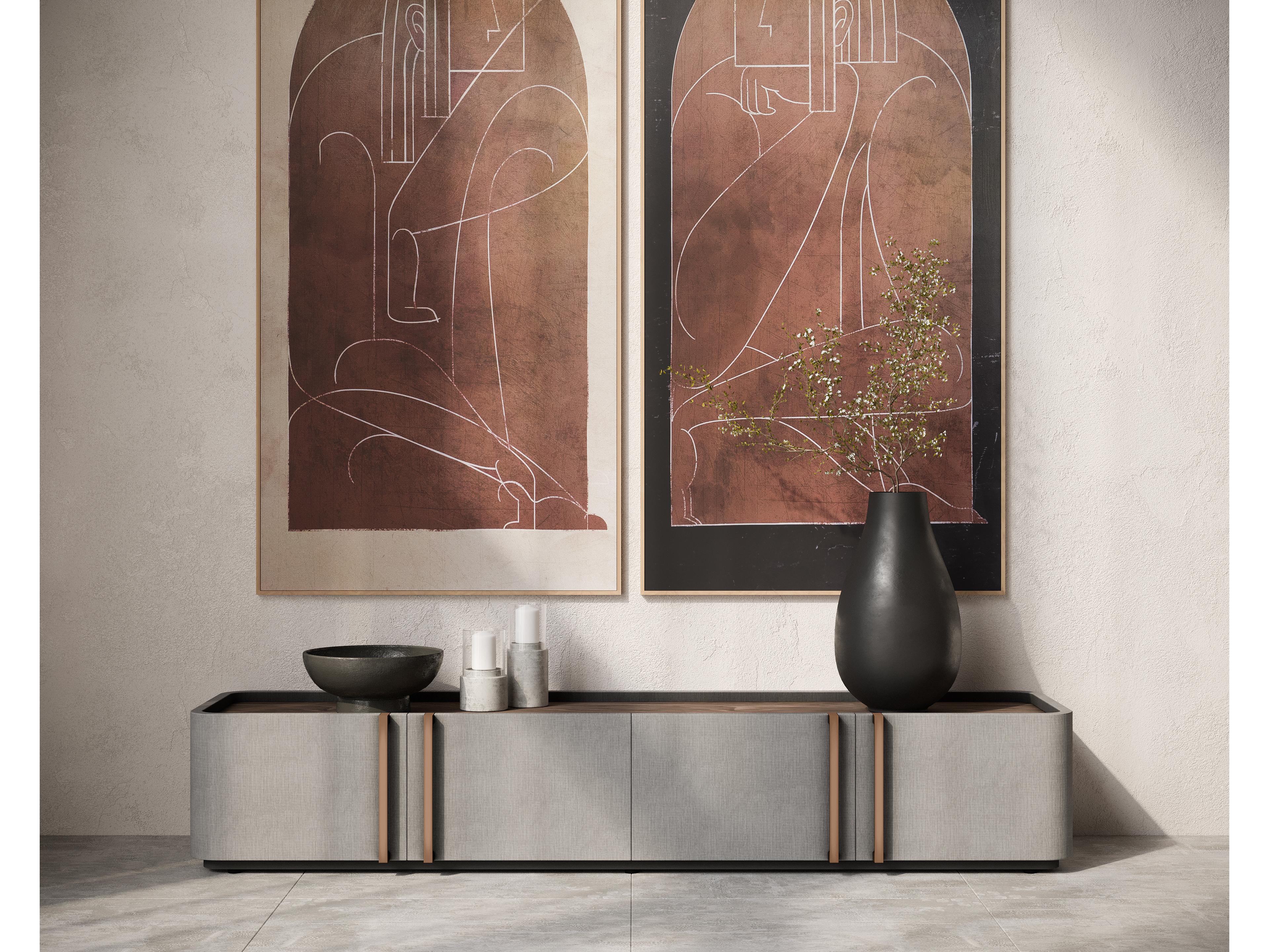 Sunpan Jamille 80" Oak Wood Cream Media Console