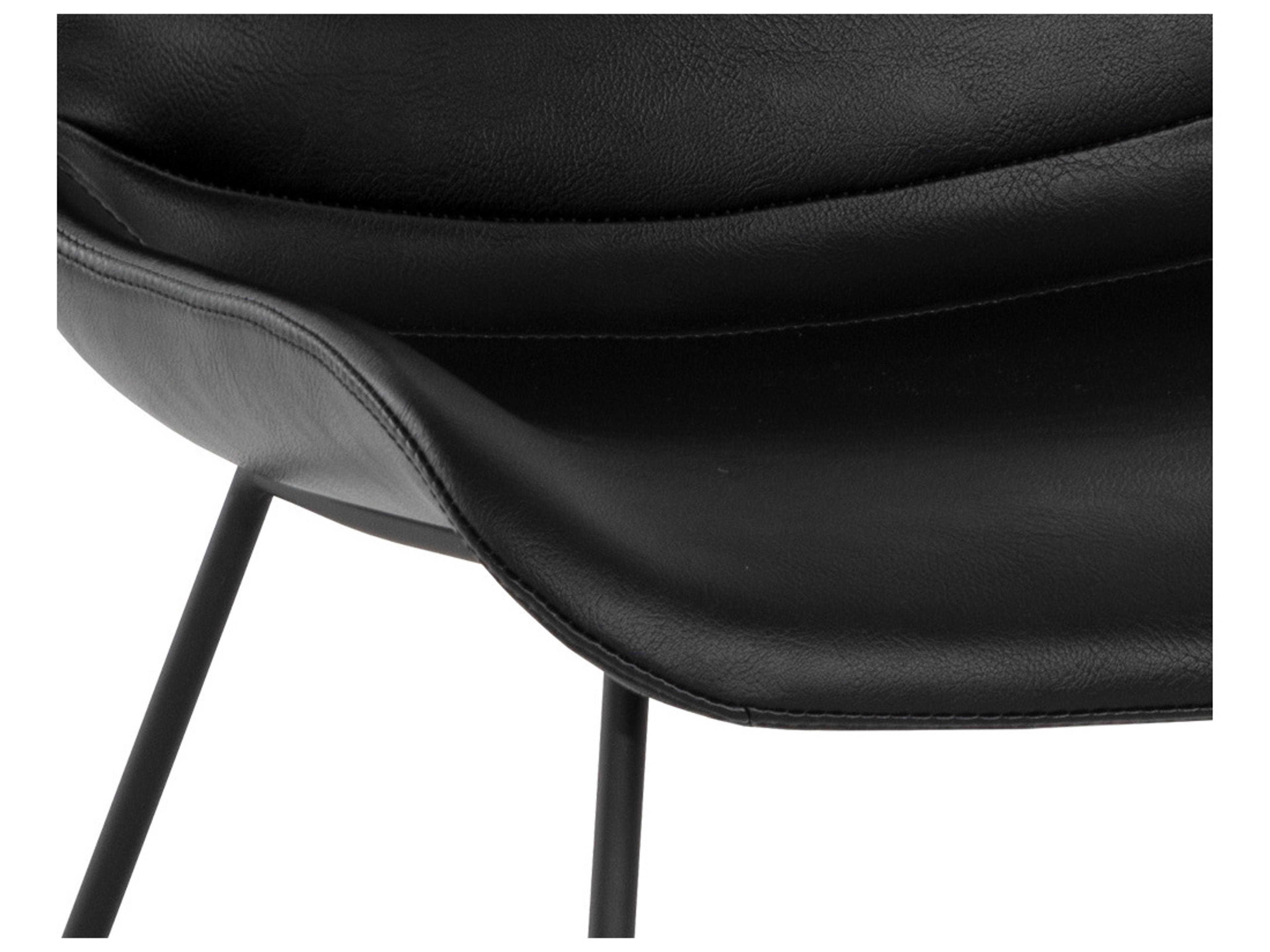 Sunpan Gracen Black Faux Leather Side Dining Chair