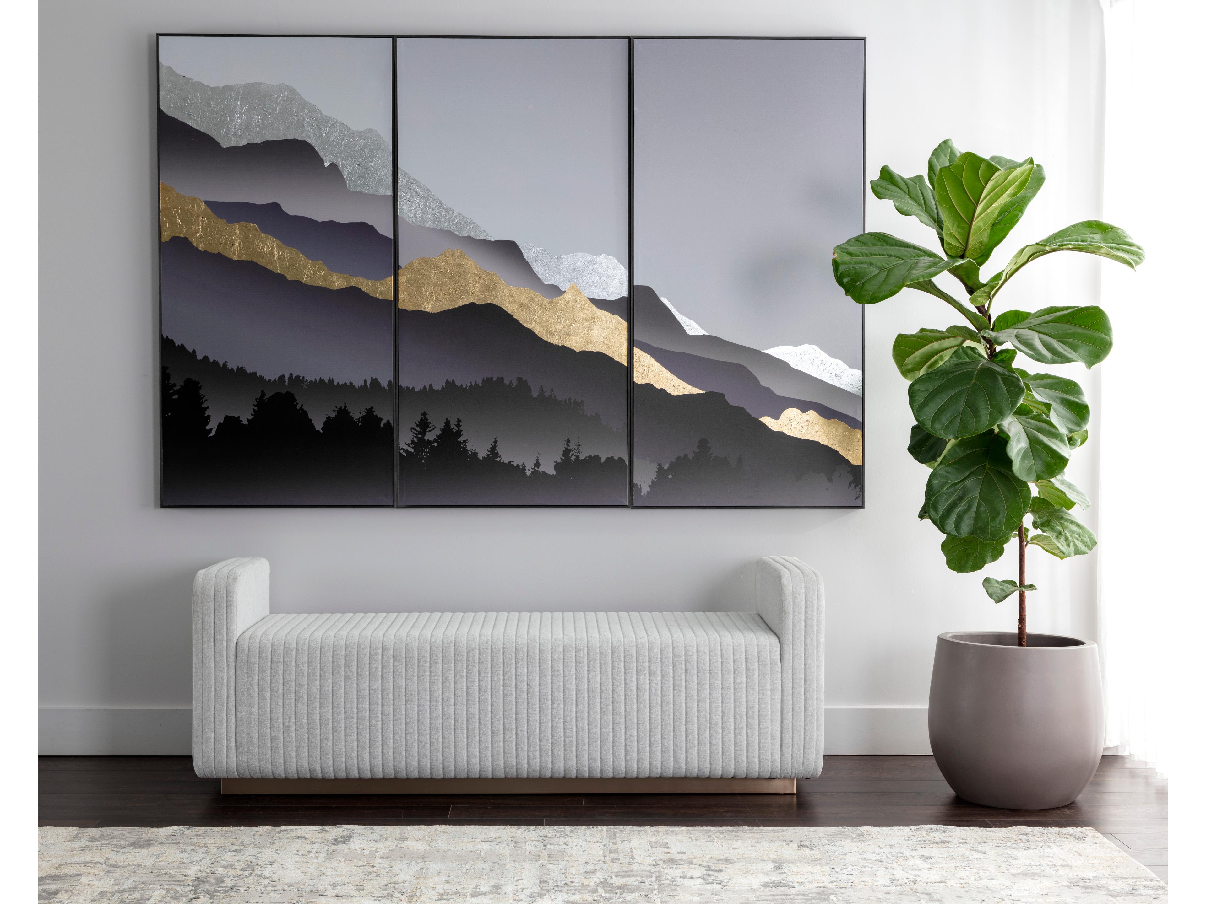 Sunpan Odette Ernst Silverstone Gray Upholstered Accent Bench