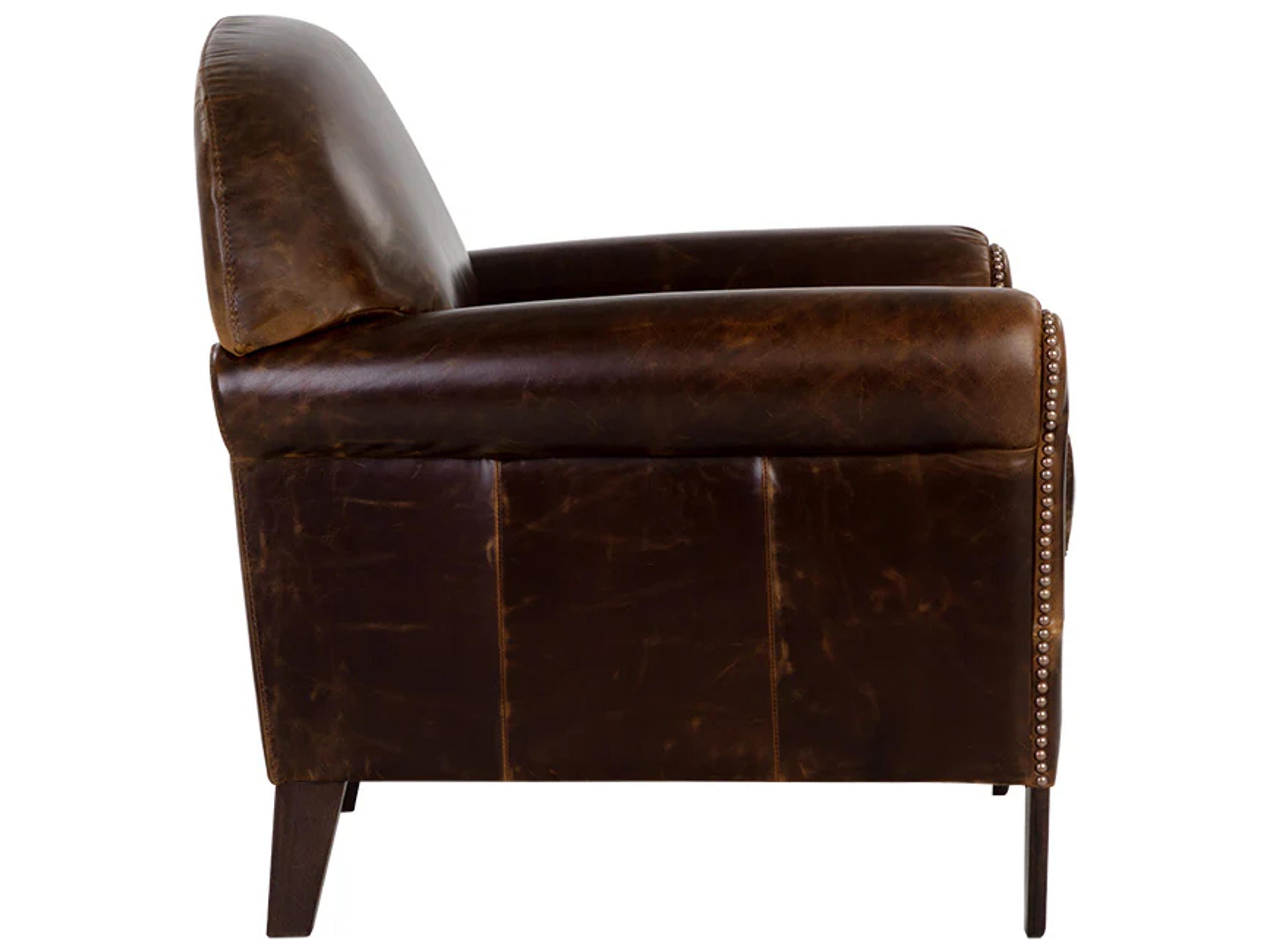 Sunpan Bastoni Brown Leather Club Chair