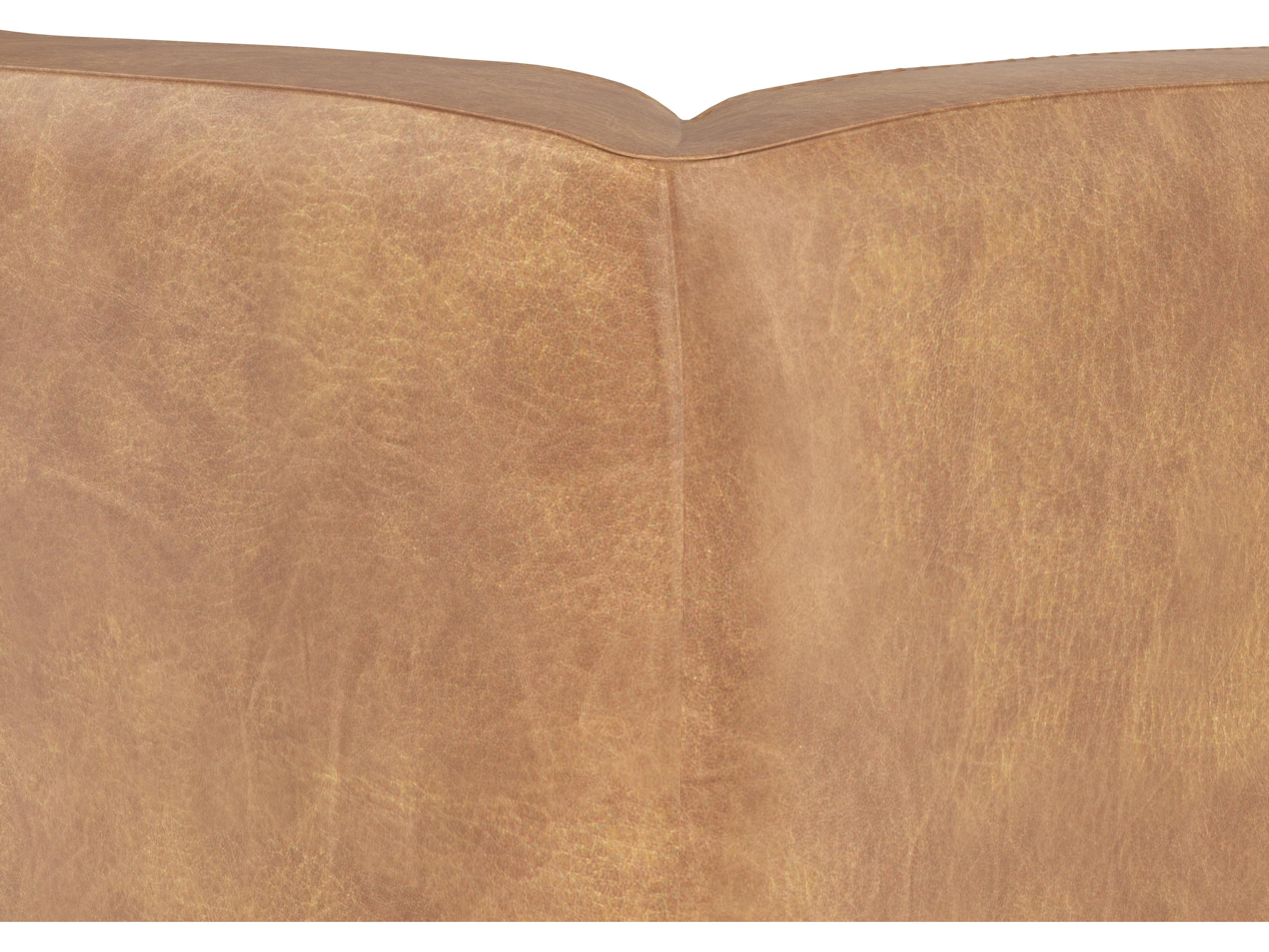 Sunpan Brandi Camel Leather Brown Upholstered Sofa