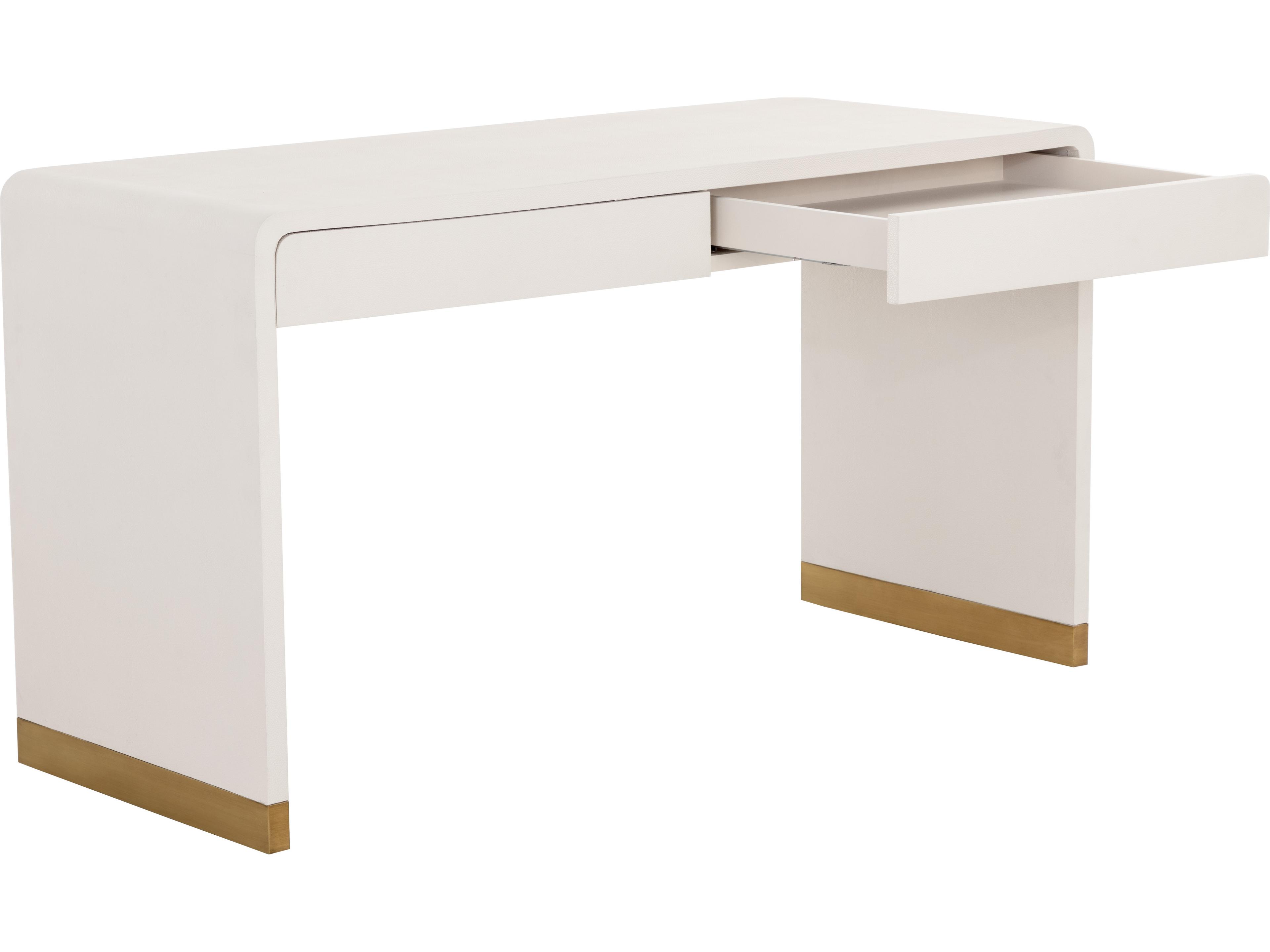 Sunpan Ilona Oyster Shagreen White Secretary Desk