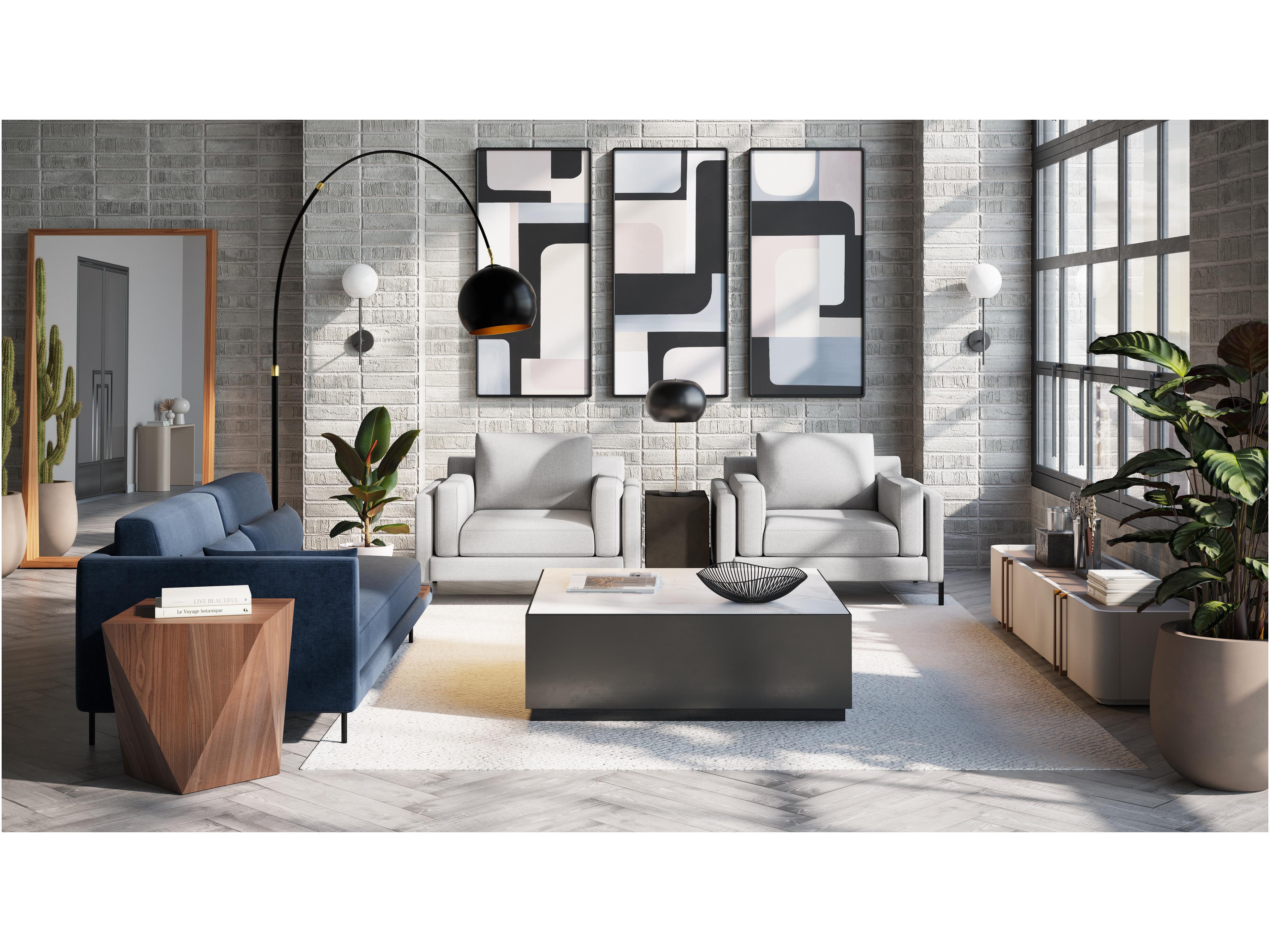 Sunpan Blakely Rectangular Metal Antique Brass End Table