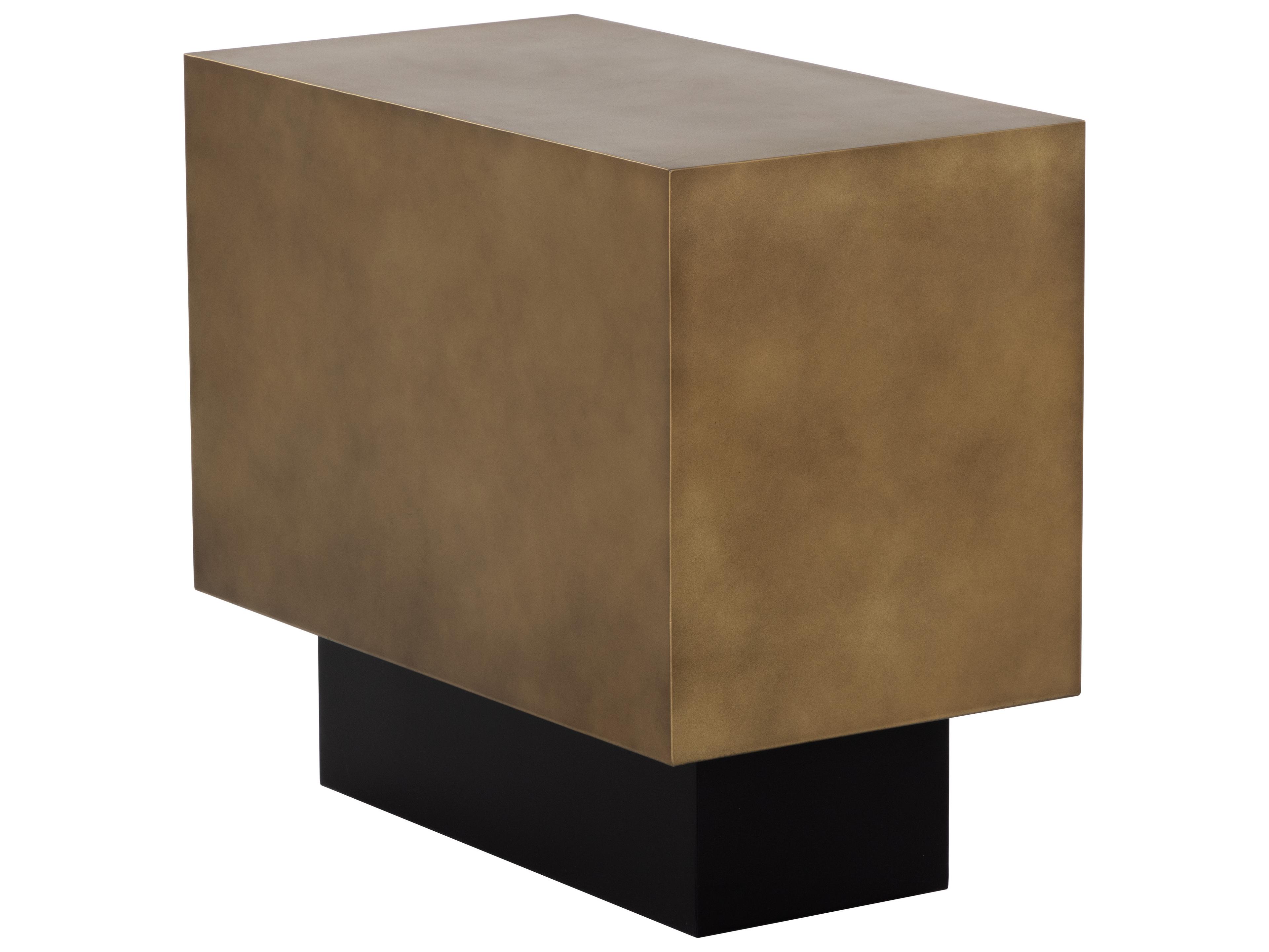Sunpan Blakely Rectangular Metal Antique Brass End Table