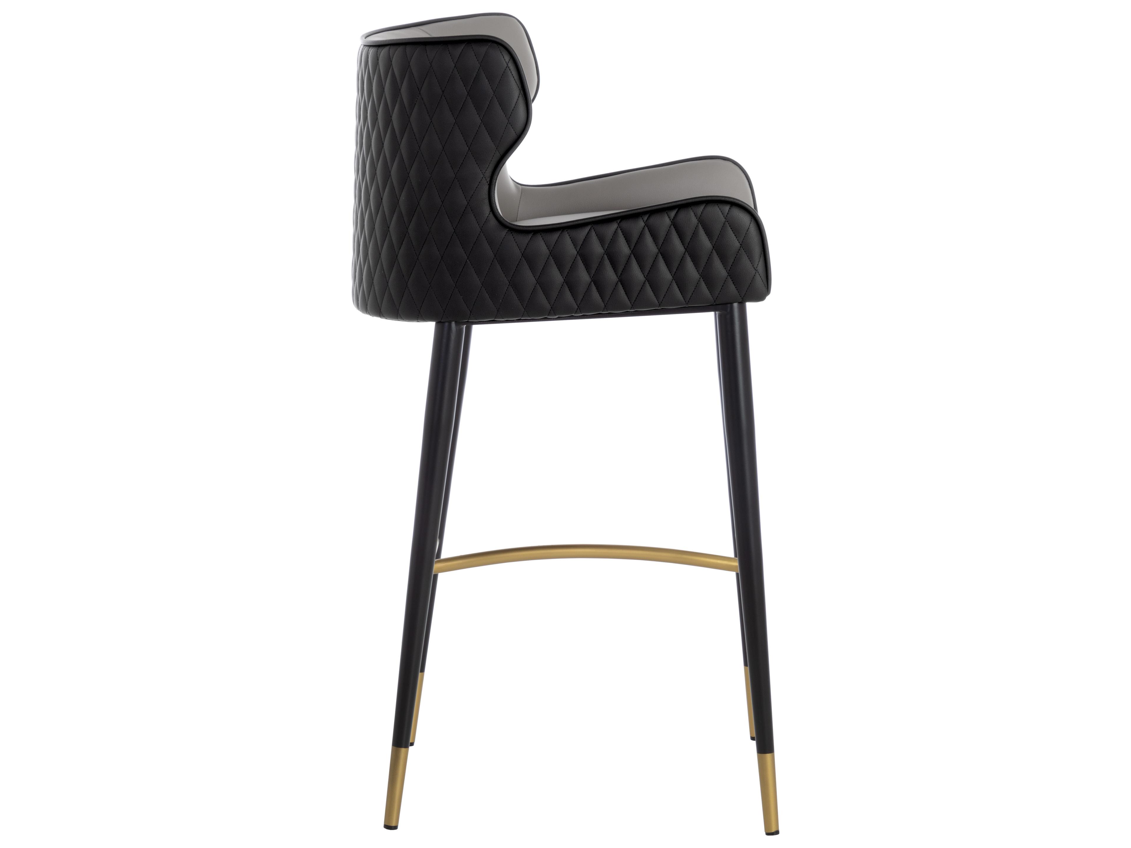 Sunpan Gianni Dillon Stratus Black Faux Leather Bar Stool