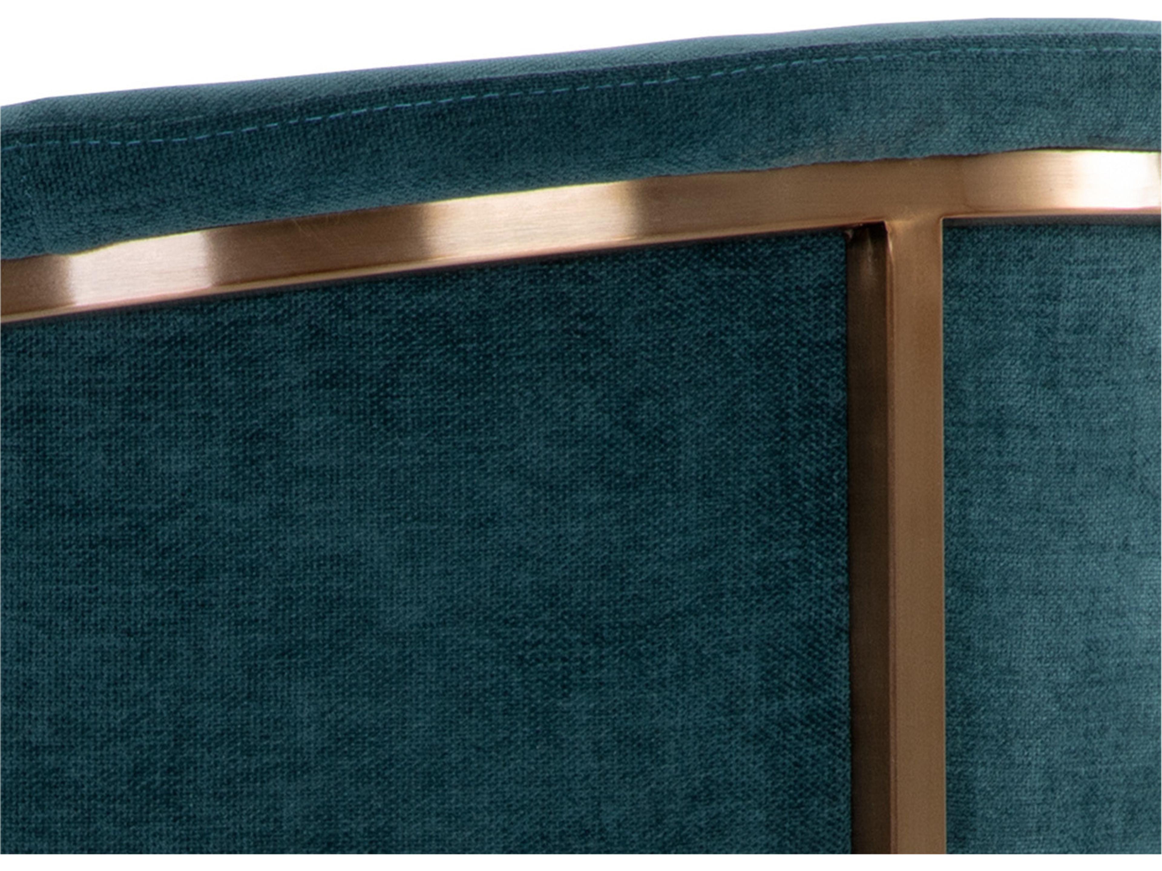 Sunpan Marris Blue Upholstered Arm Dining Chair