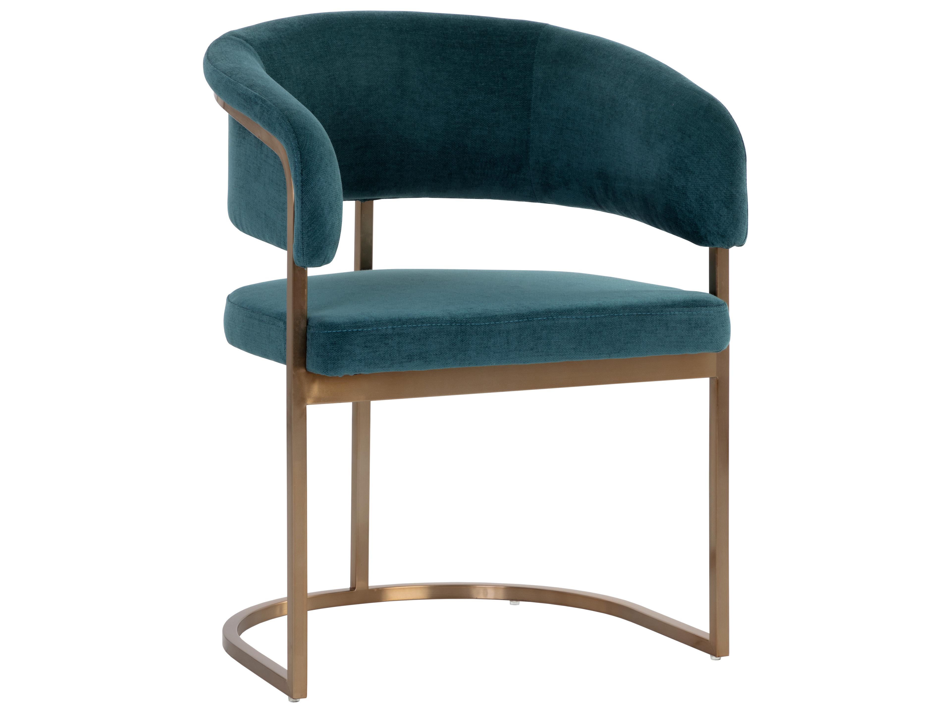 Marris Blue Upholstered Arm Dining Chair
