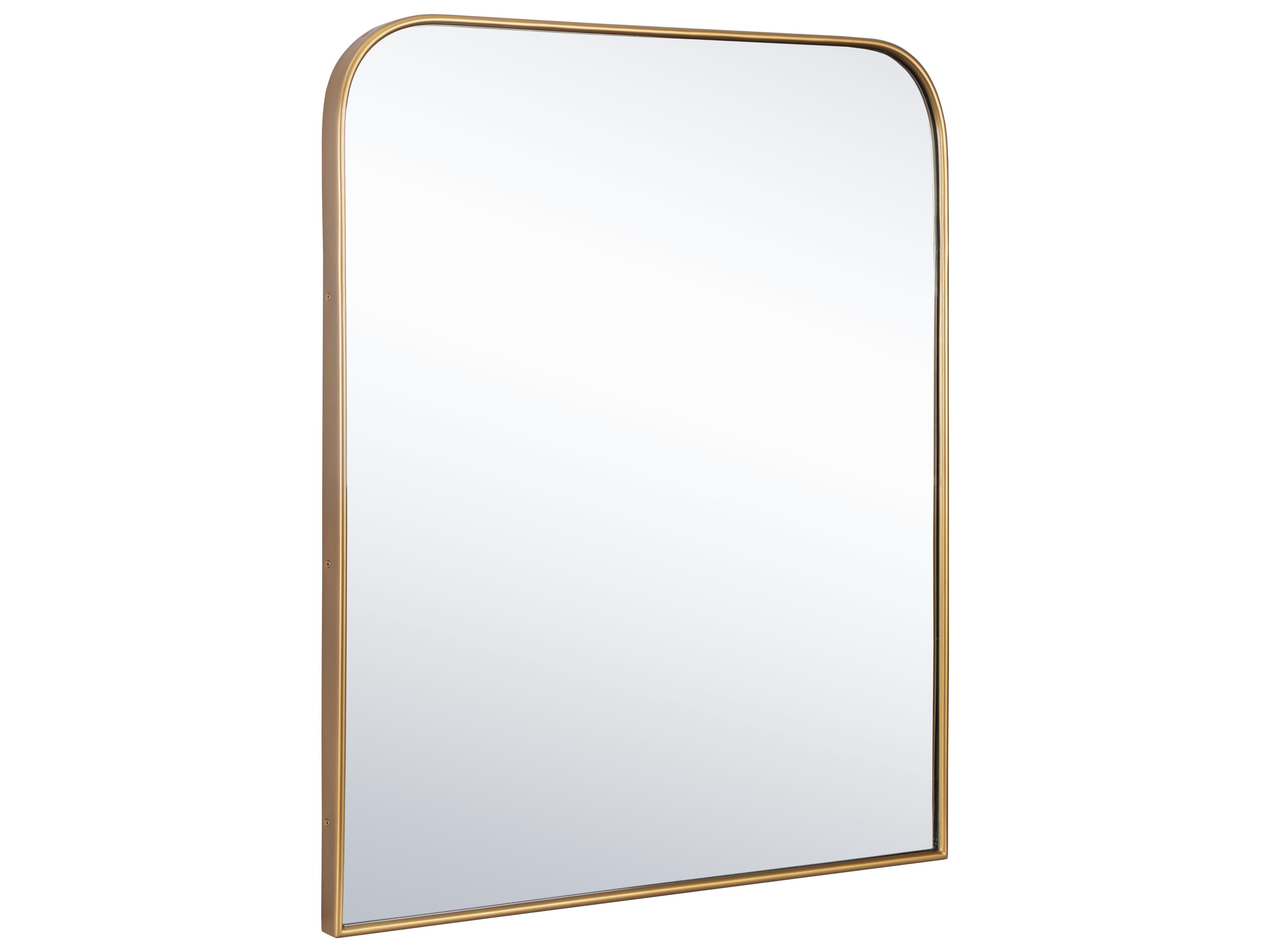 Sunpan Calabasas Rectangular Brass Wall Mirror