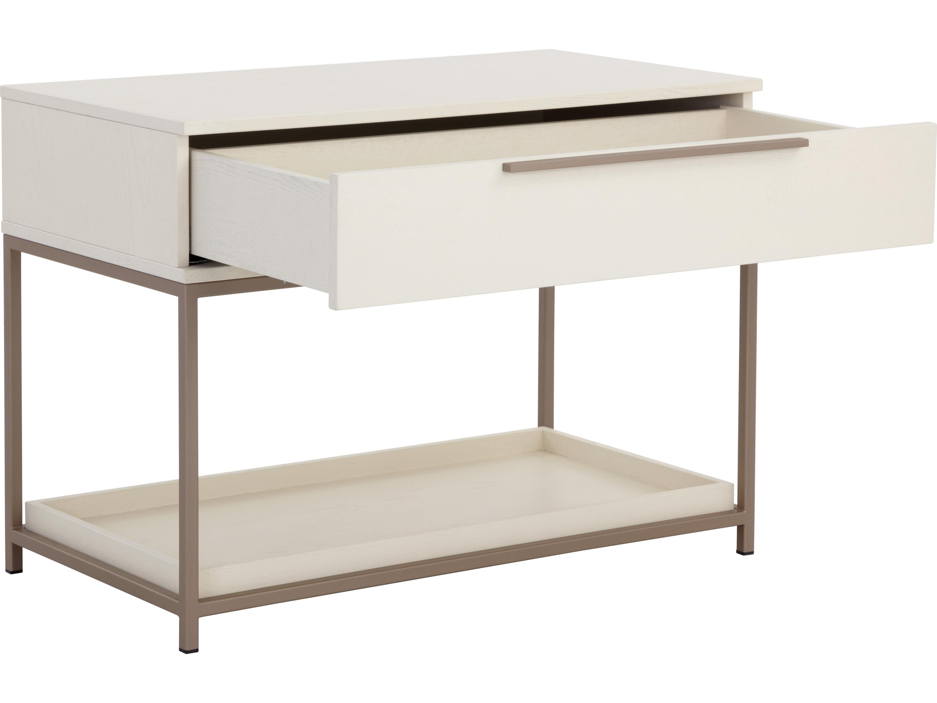 Sunpan Rebel 1-Drawer Cream Nightstand