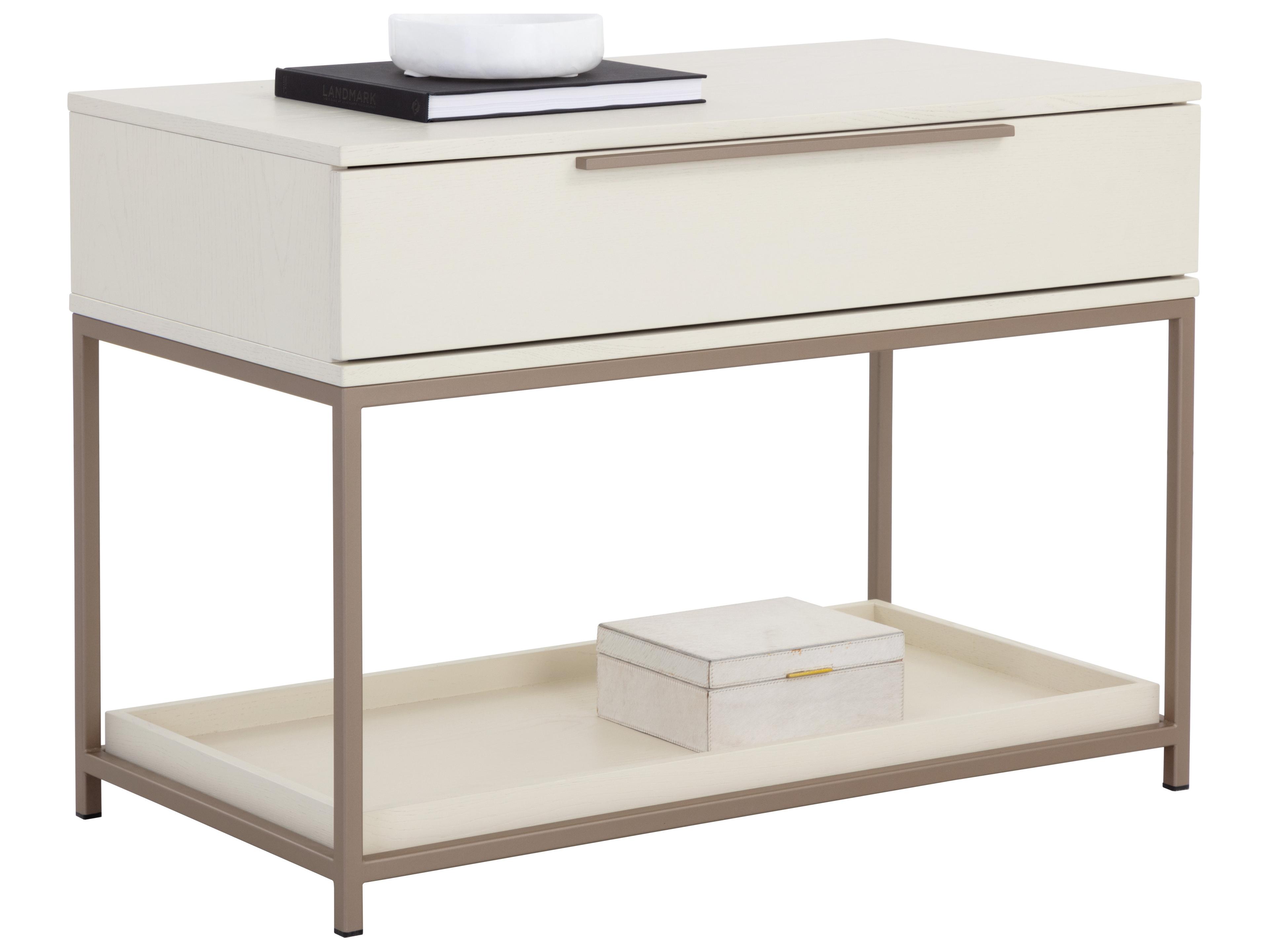 Sunpan Rebel 1-Drawer Cream Nightstand