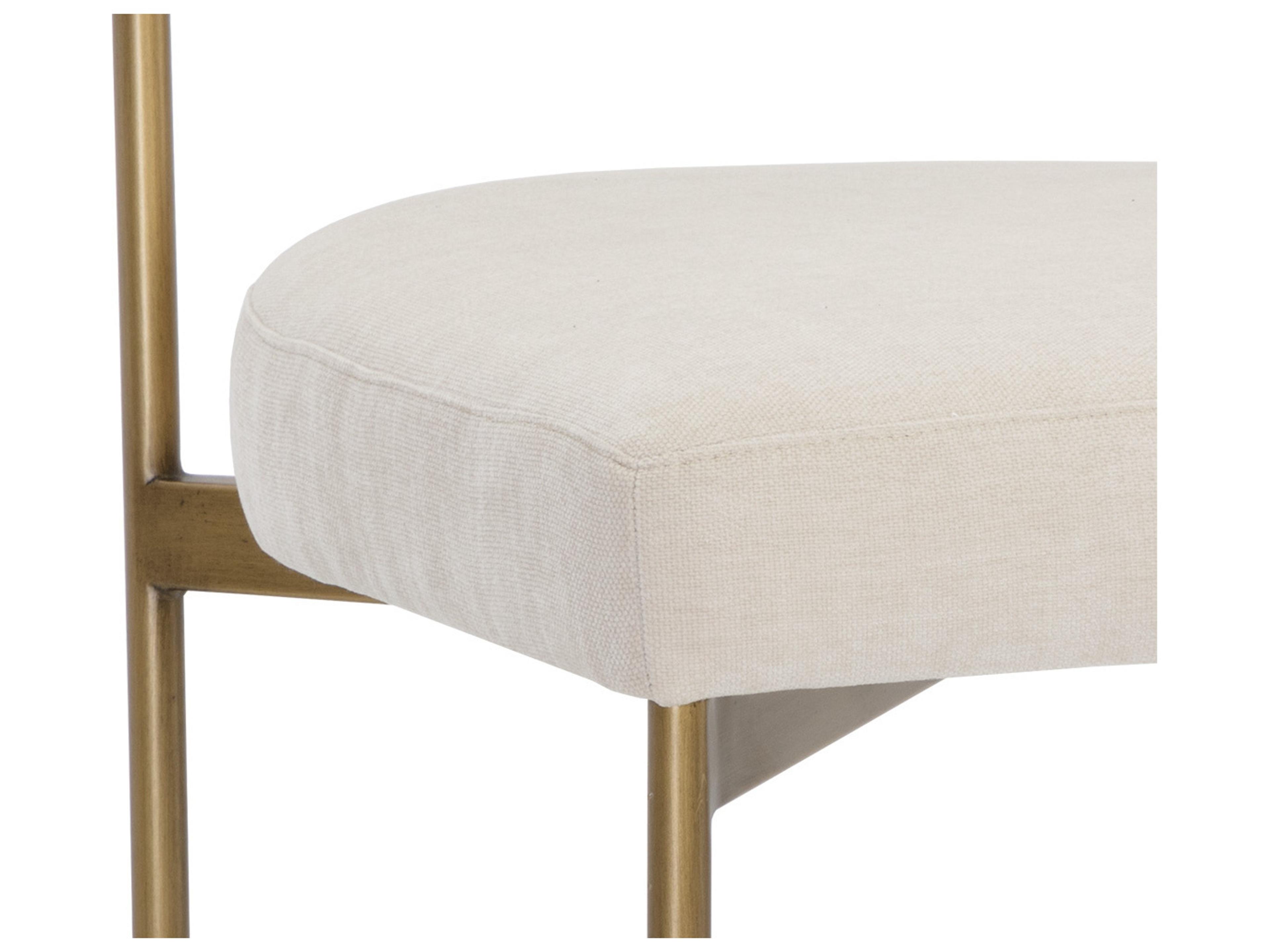 Sunpan Seneca Brass Upholstered Side Dining Chair