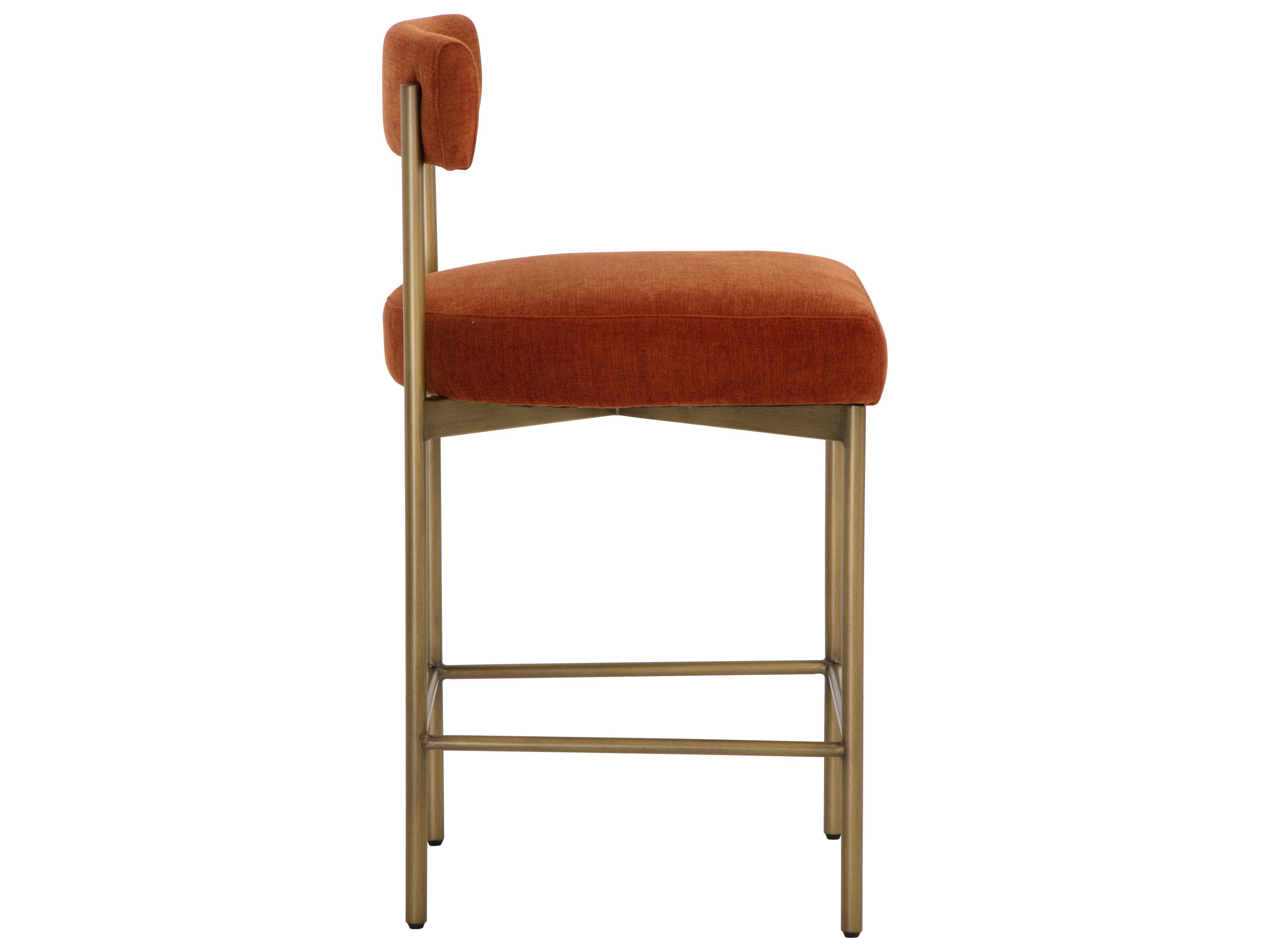 Sunpan Seneca Orange Upholstered Counter Stool