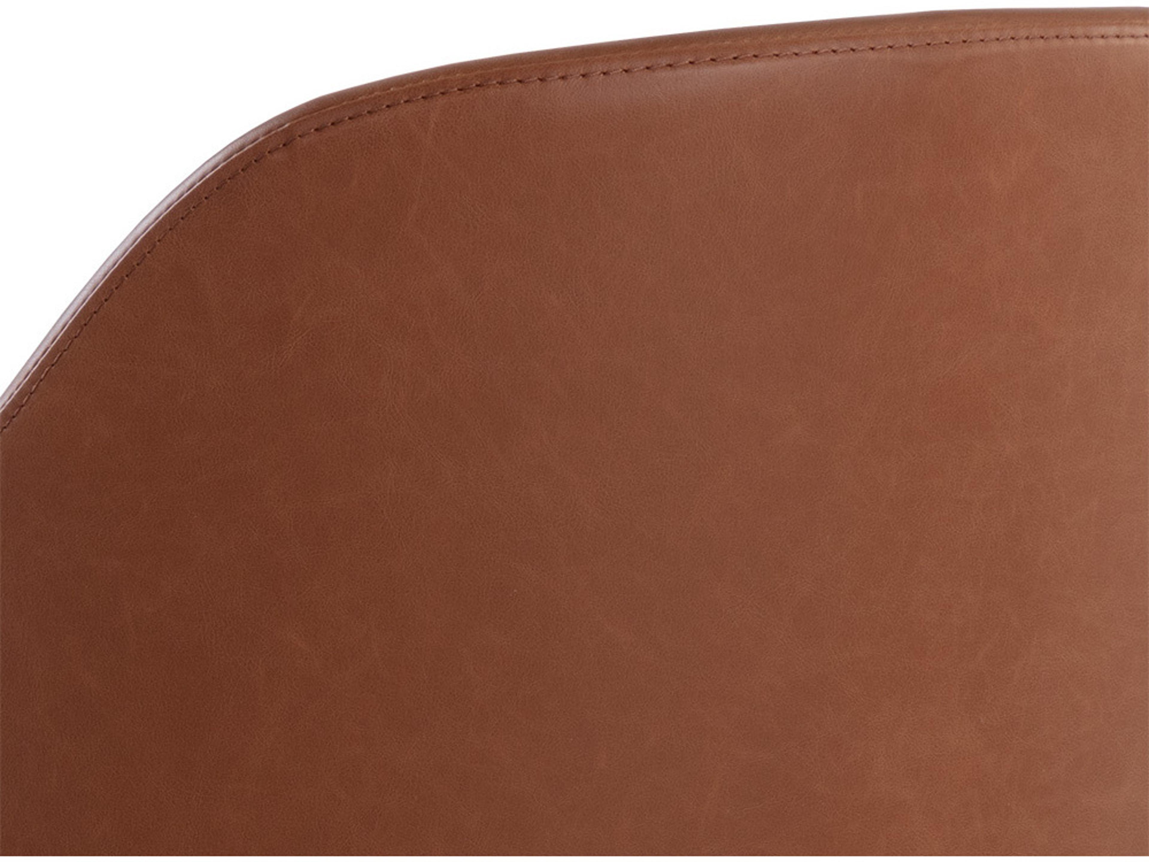 Sunpan Hensley Brown Faux Leather Arm Dining Chair