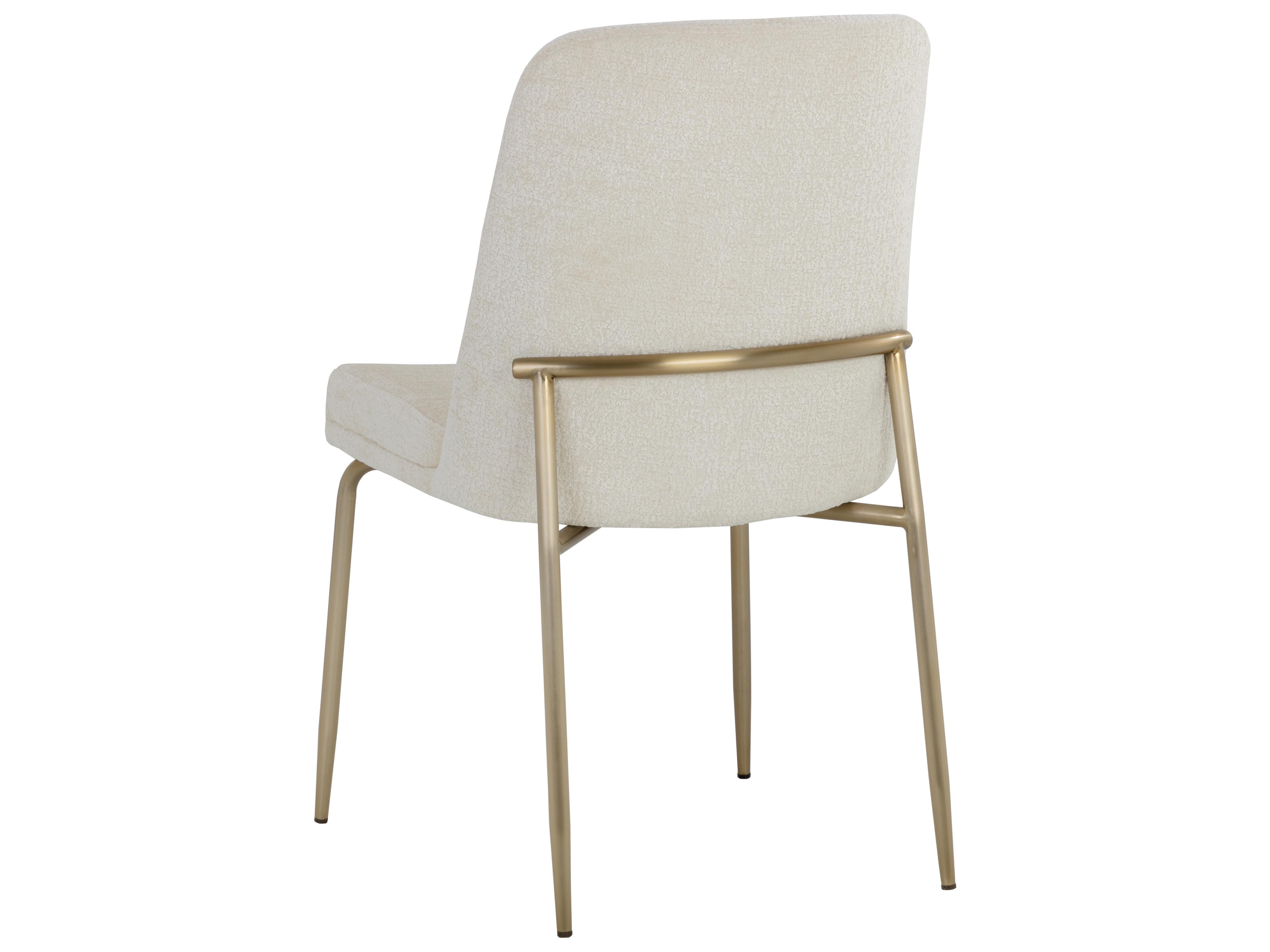 Sunpan Zeke White Upholstered Side Dining Chair