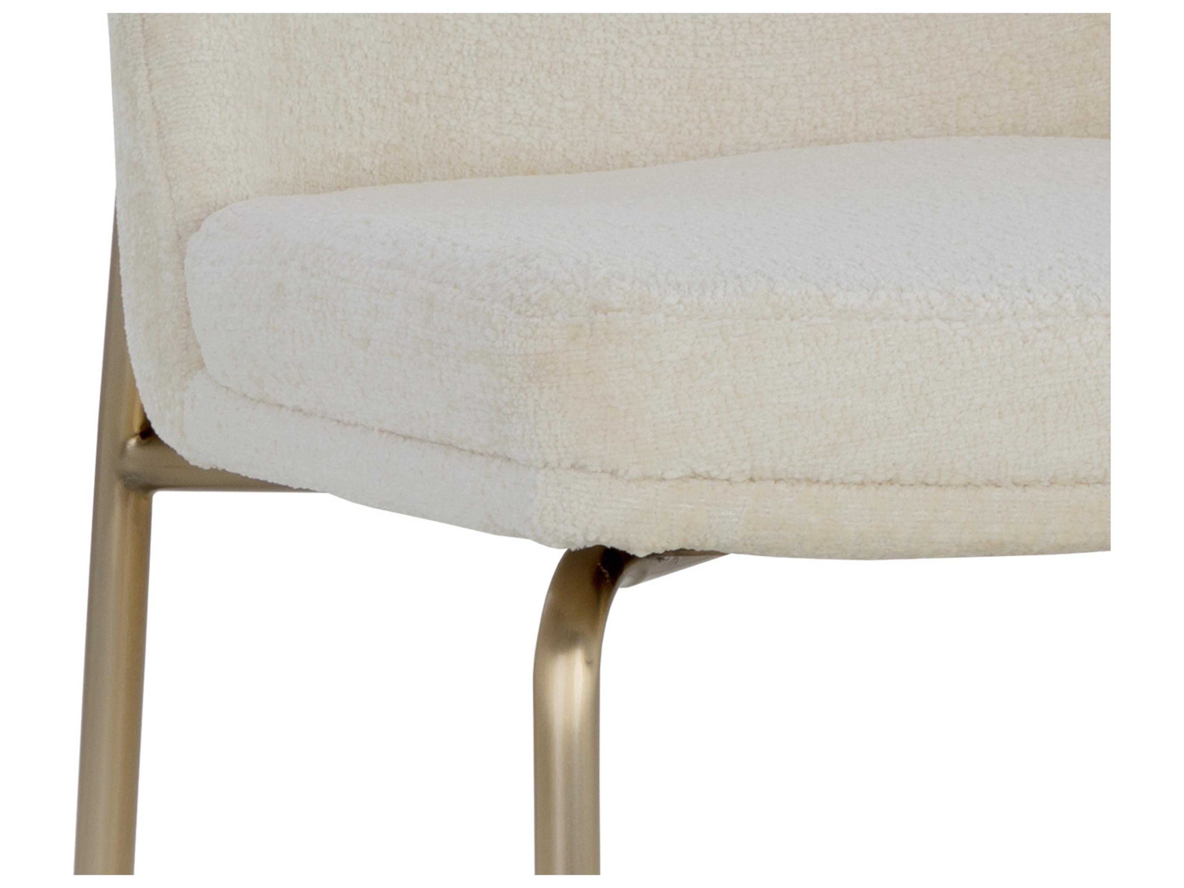 Sunpan Zeke White Upholstered Side Dining Chair