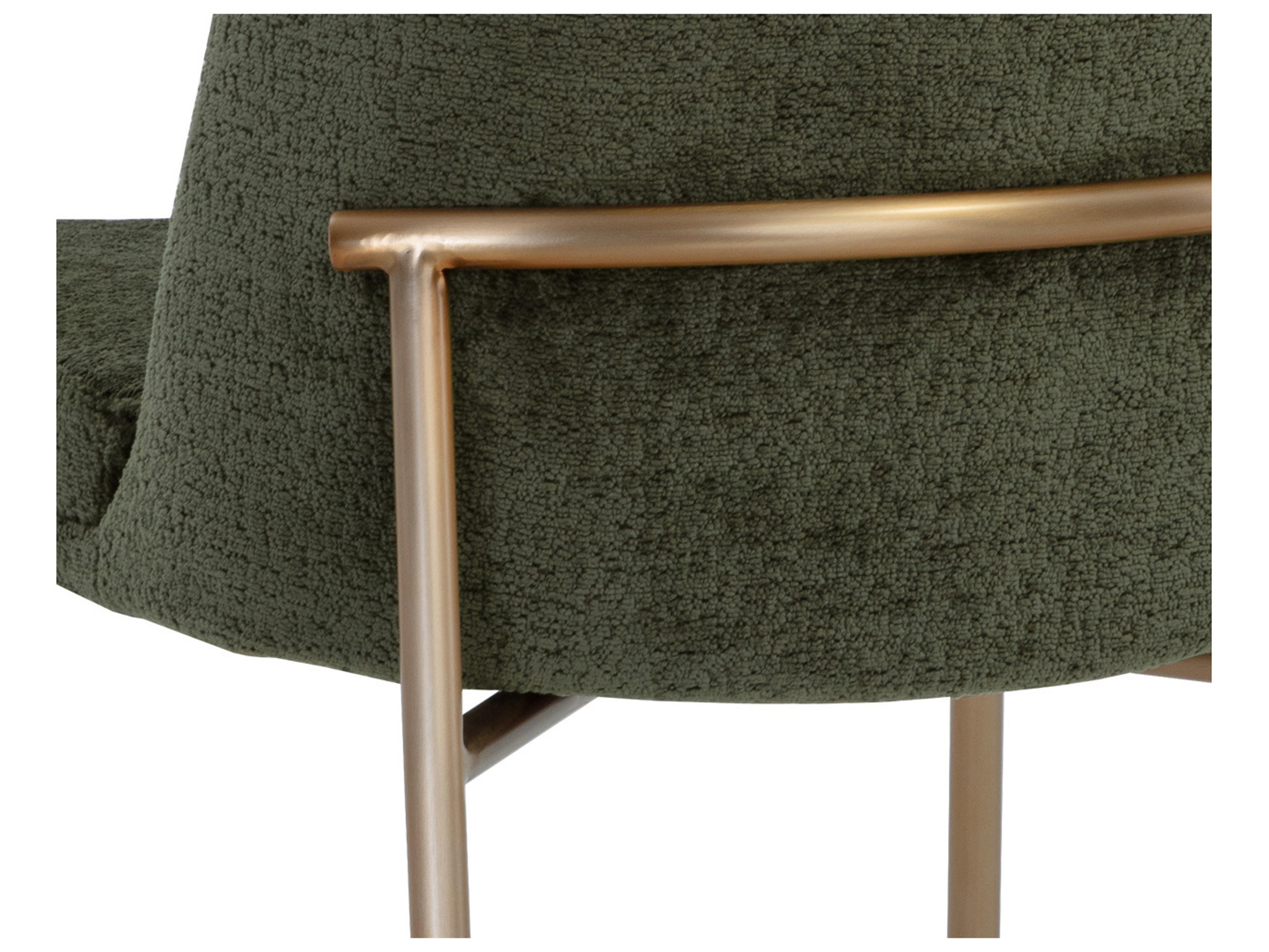 Sunpan Zeke Green Upholstered Side Dining Chair