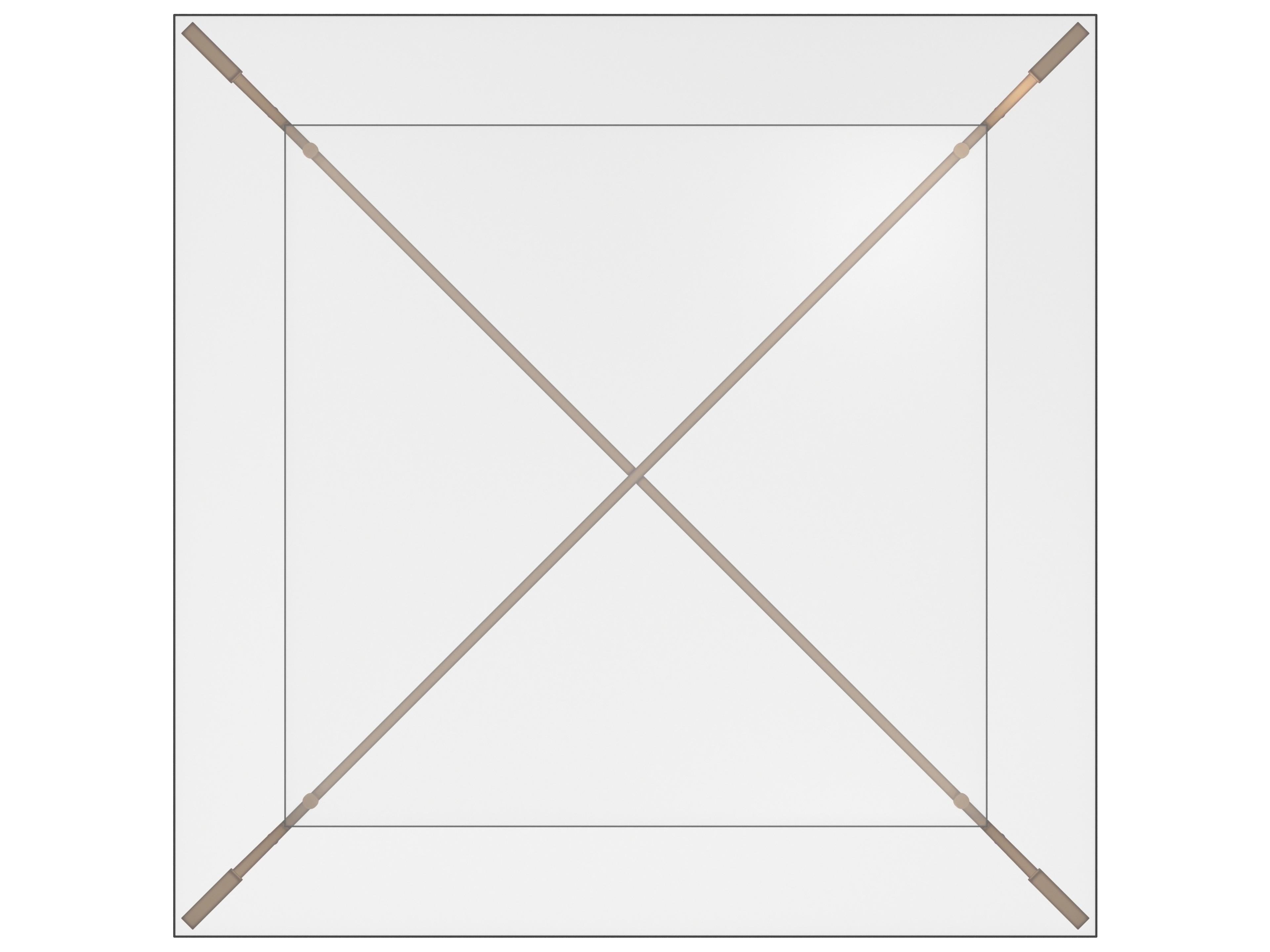 Sunpan Xavier Square Glass Antique Brass Coffee Table