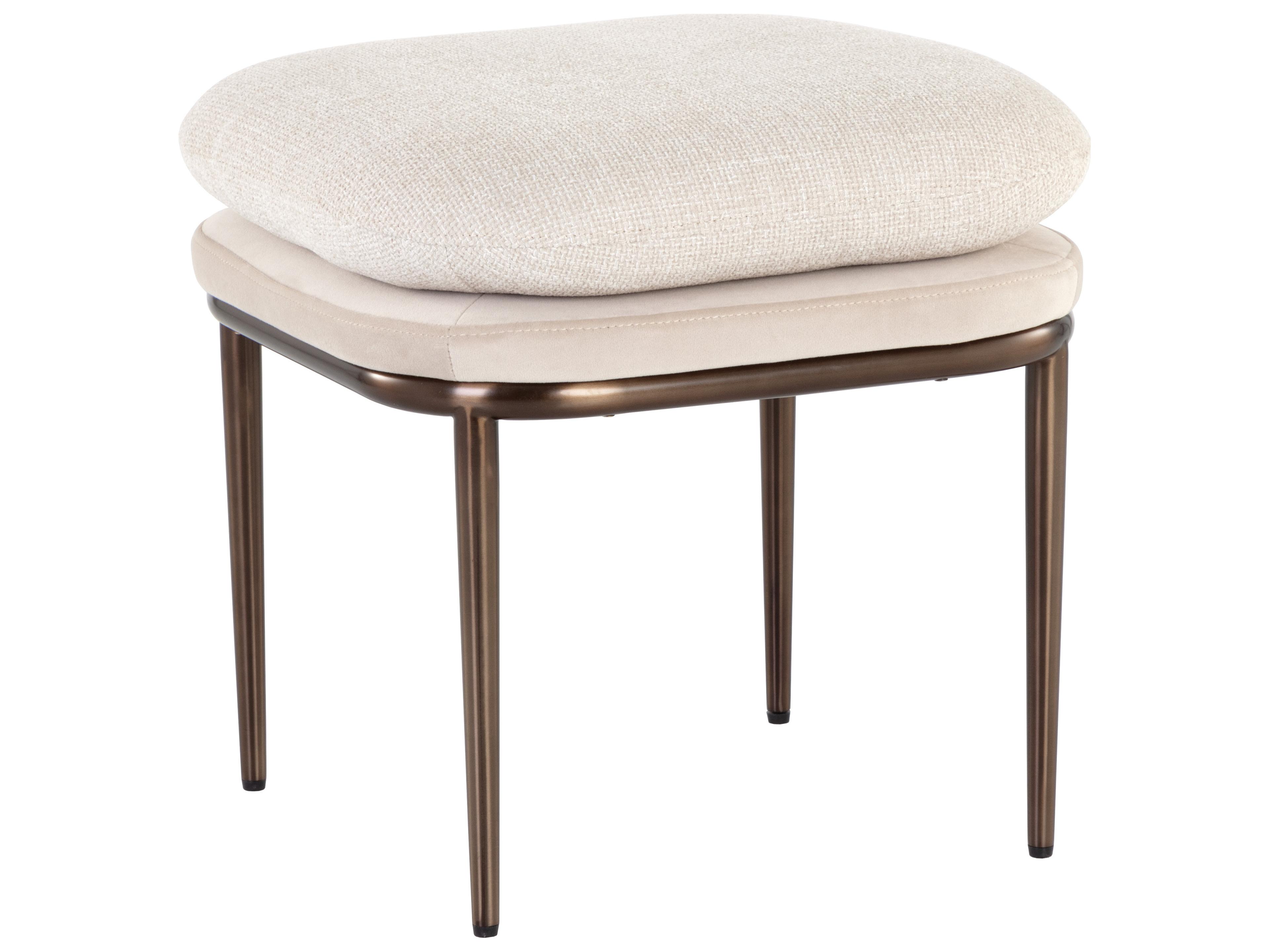 Koffi Taupe Beige Upholstered Ottoman