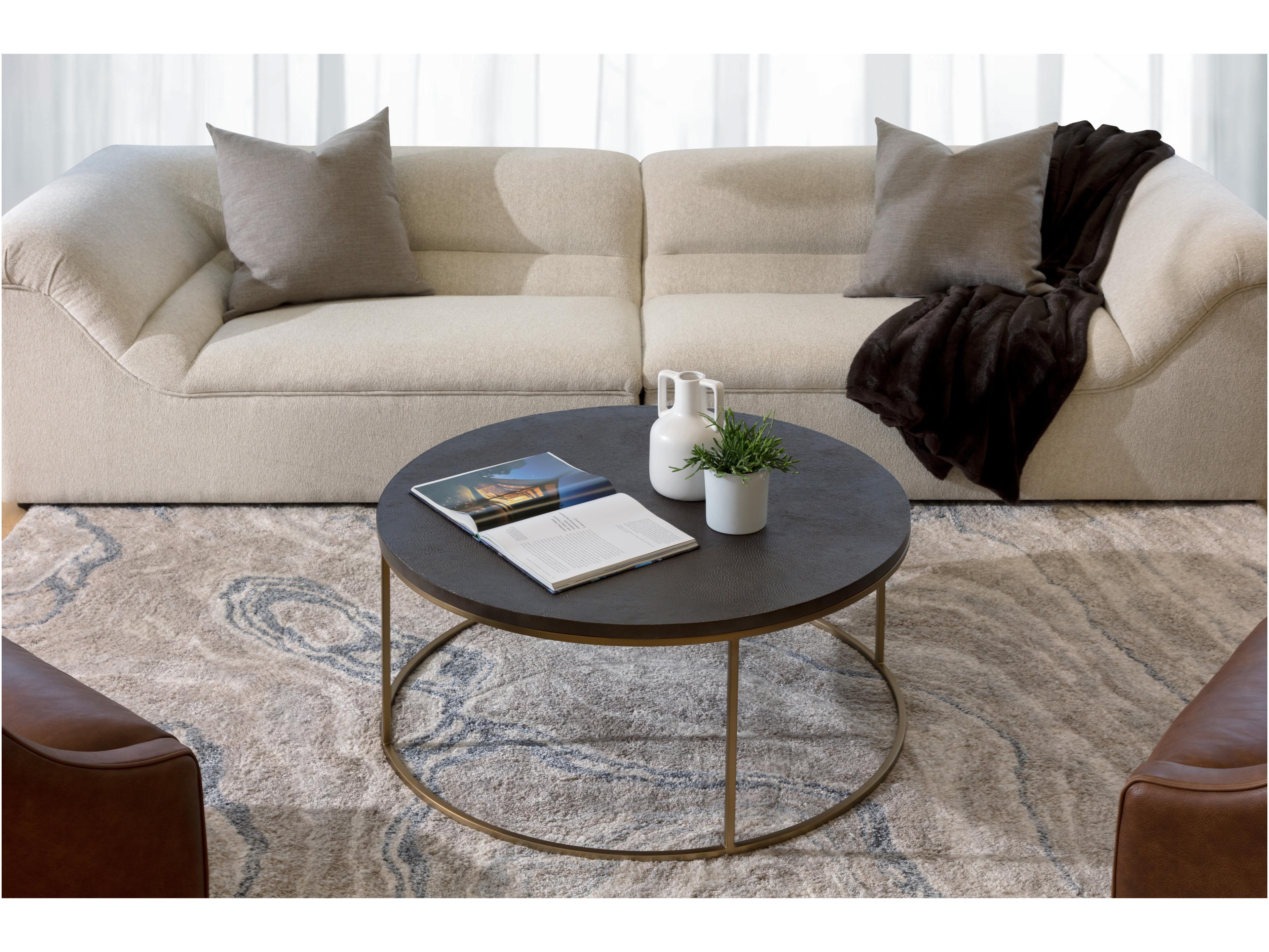 Sunpan Enya Round Metal Grey Coffee Table