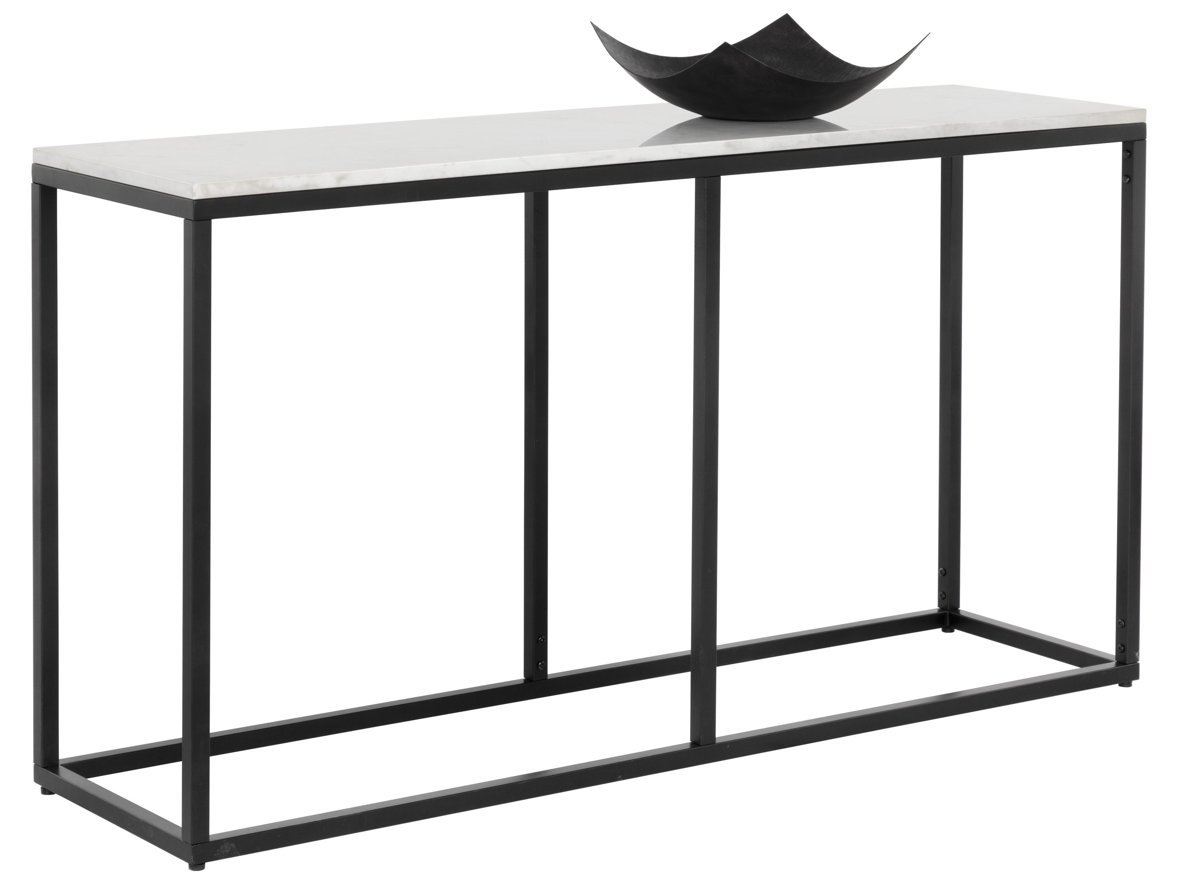 Ellery Rectangular Marble Matte Black Console Table