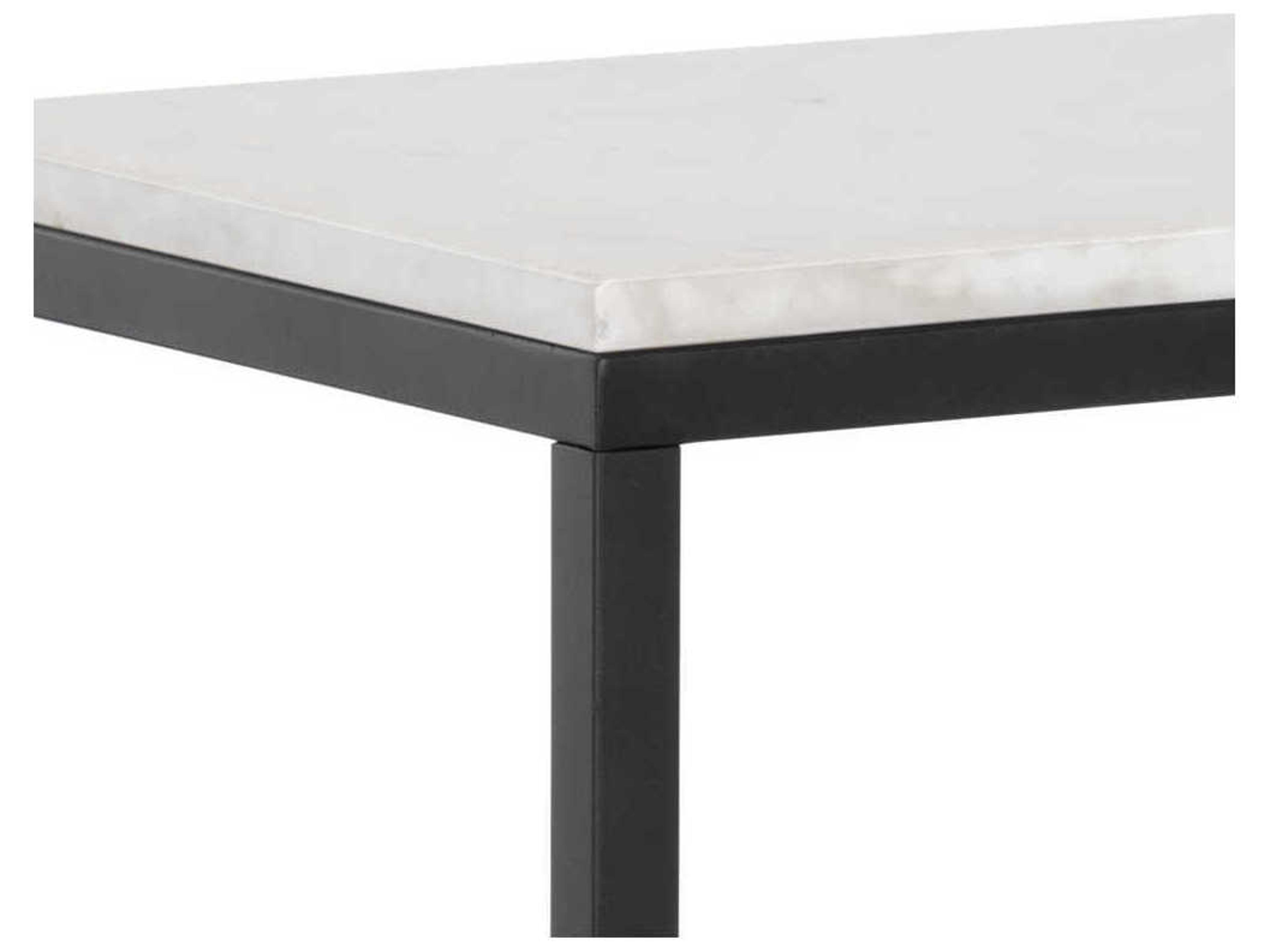 Sunpan Ellery Rectangular Marble Matte Black Console Table